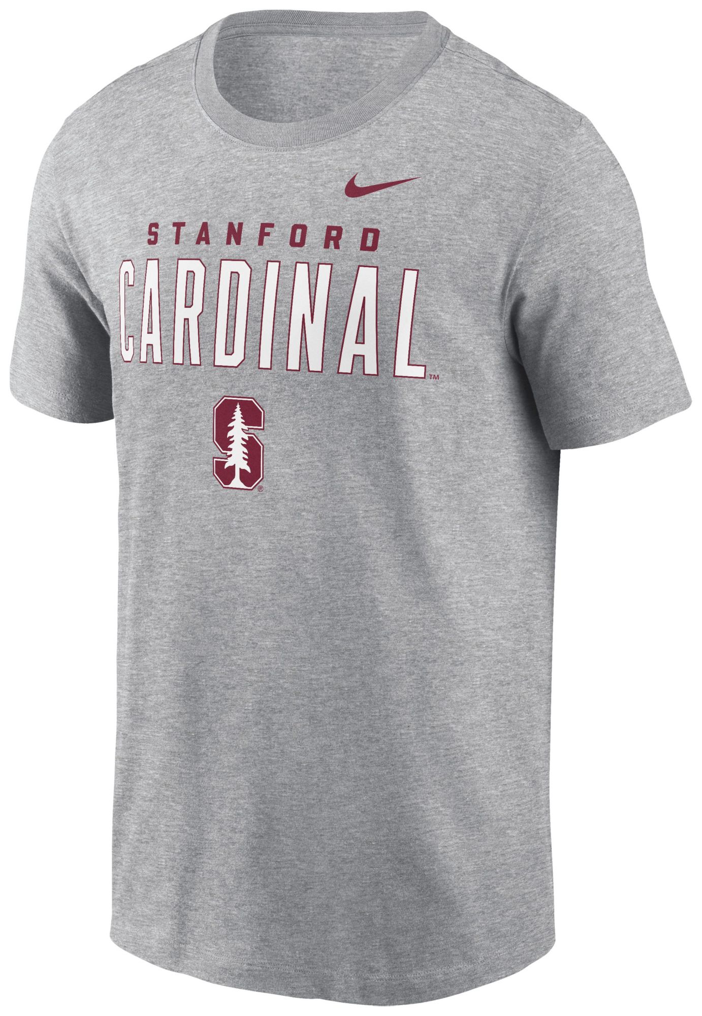 Nike Men's Stanford Cardinal Dark Grey Heather Double Hit Logo T-Shirt product image