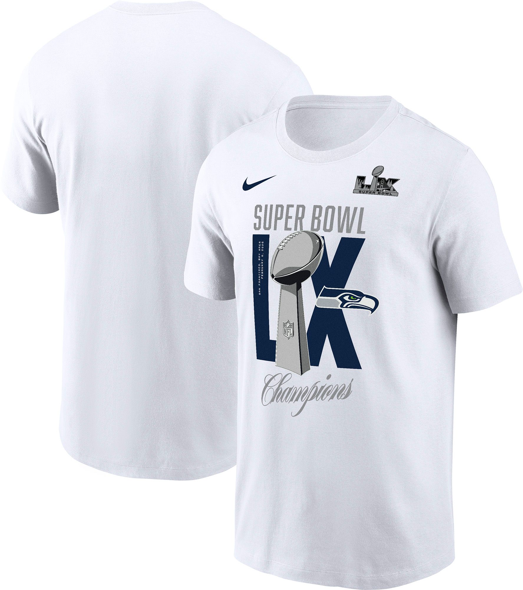 Nike Men's 2025-26 Super Bowl LX Champions Seattle Seahawks Chill Trophy T-Shirt product image