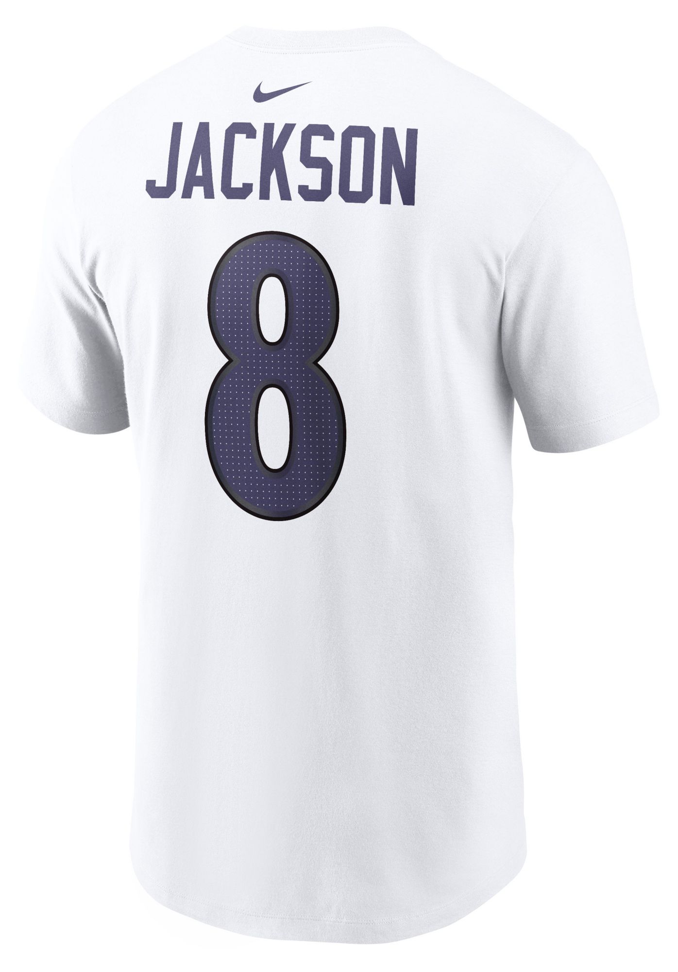 Nike Men's Baltimore Ravens White Lamar Jackson #8 T-Shirt