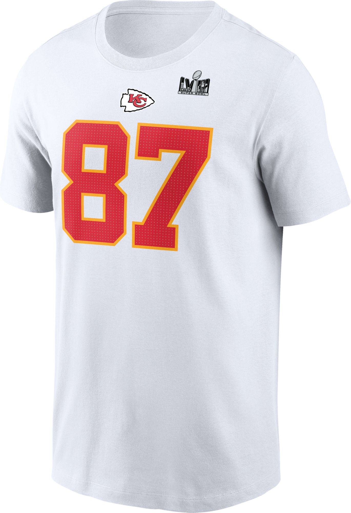 Dick's Sporting Goods Nike Men's 2024 Super Bowl LVIII Bound Patch Kansas  City Chiefs Travis Kelce #87 T-Shirt