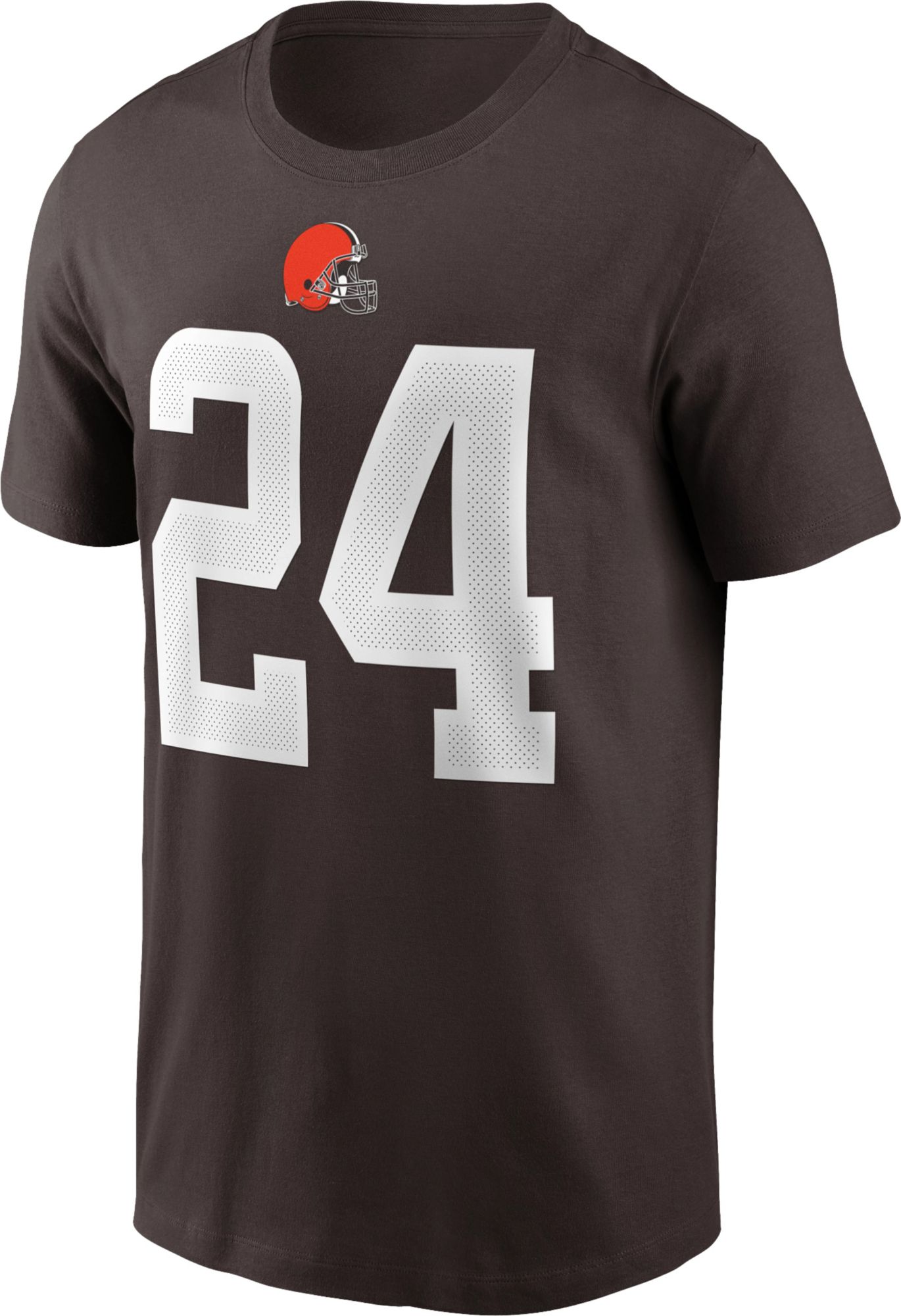 Nike Men's Cleveland Browns Nick Chubb #24 Seal Brown T-Shirt