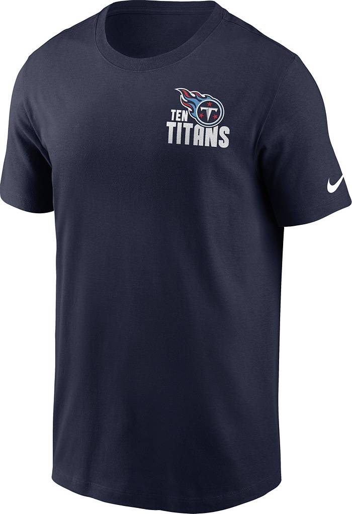 Nike Men's Tennessee Titans Blitz Back Slogan Navy T-Shirt