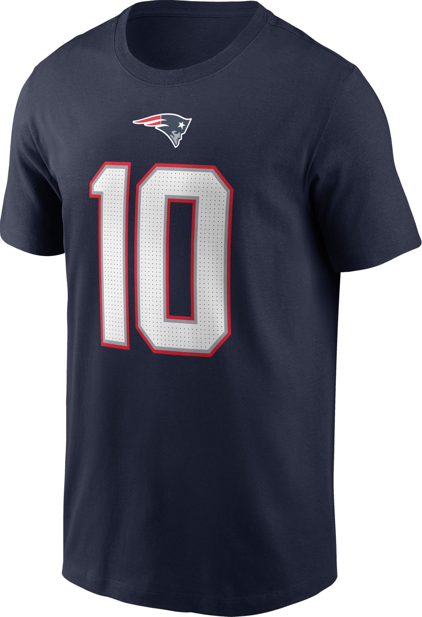 Nike Men's New England Patriots Mac Jones #10 Navy T-Shirt