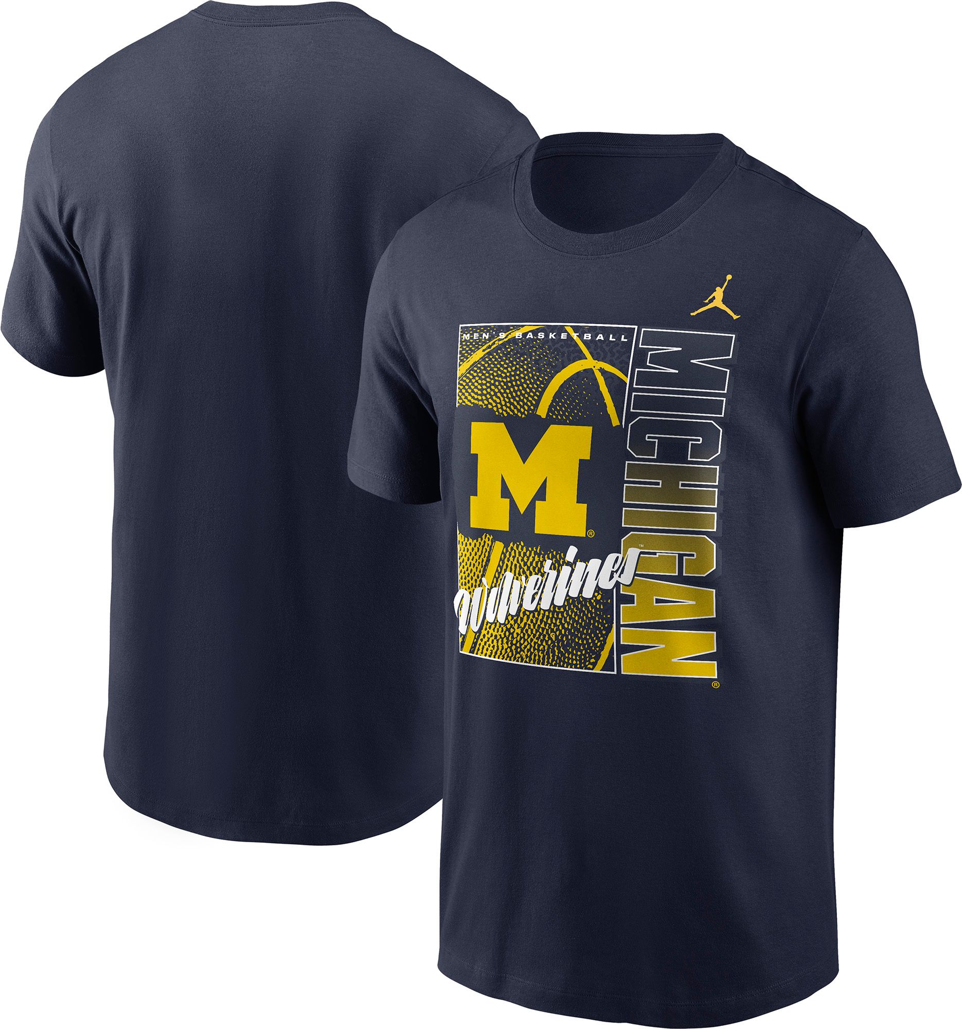 Jordan Men's Michigan Wolverines College Navy Basketball Refresh T-Shirt product image