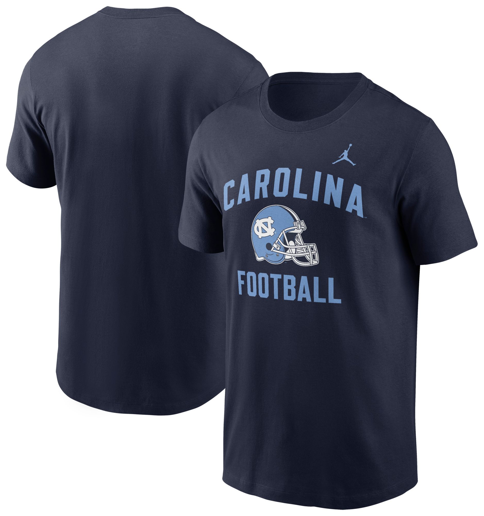 Jordan Men's North Carolina Tar Heels Navy Football Helmet T-Shirt product image