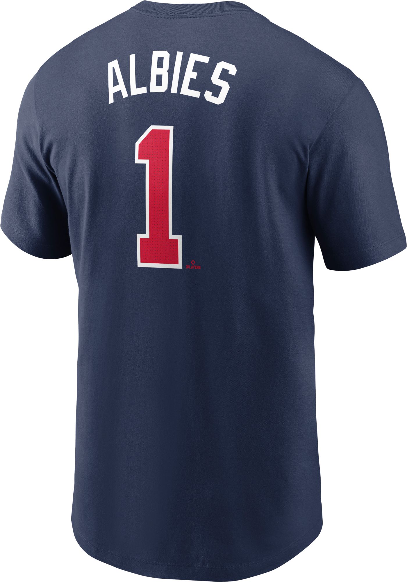 Nike Men's Atlanta Braves Ozzie Albies #1 Navy T-Shirt product image