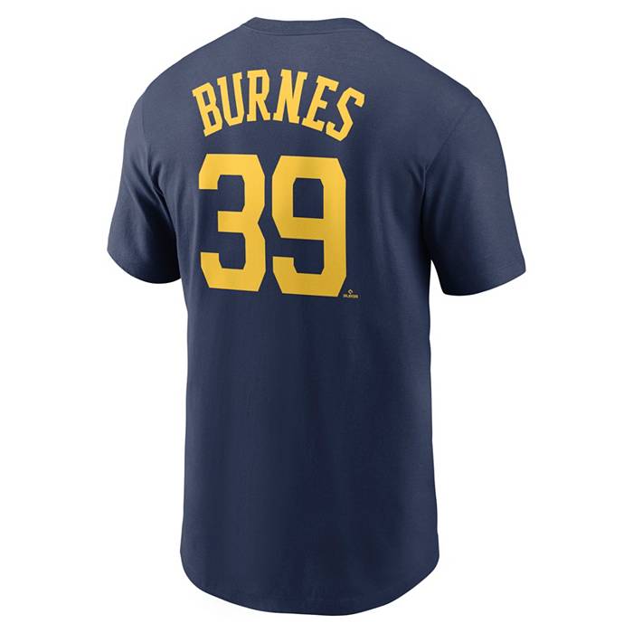 Nike Men's Milwaukee Brewers Corbin Burnes #39 Navy T-Shirt