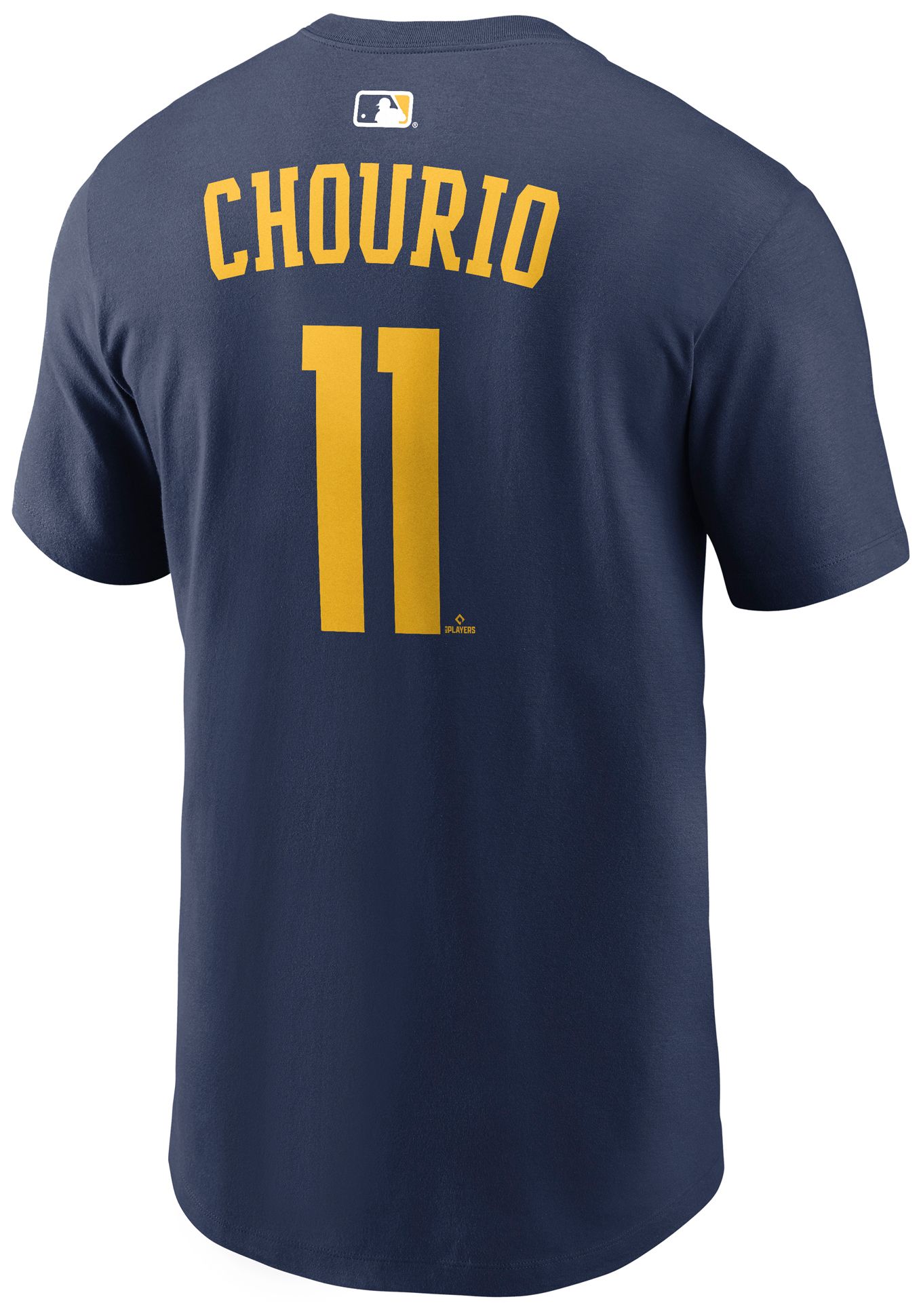 Nike Men's Milwaukee Brewers Jackson Chourio #11 Navy Home T-Shirt product image