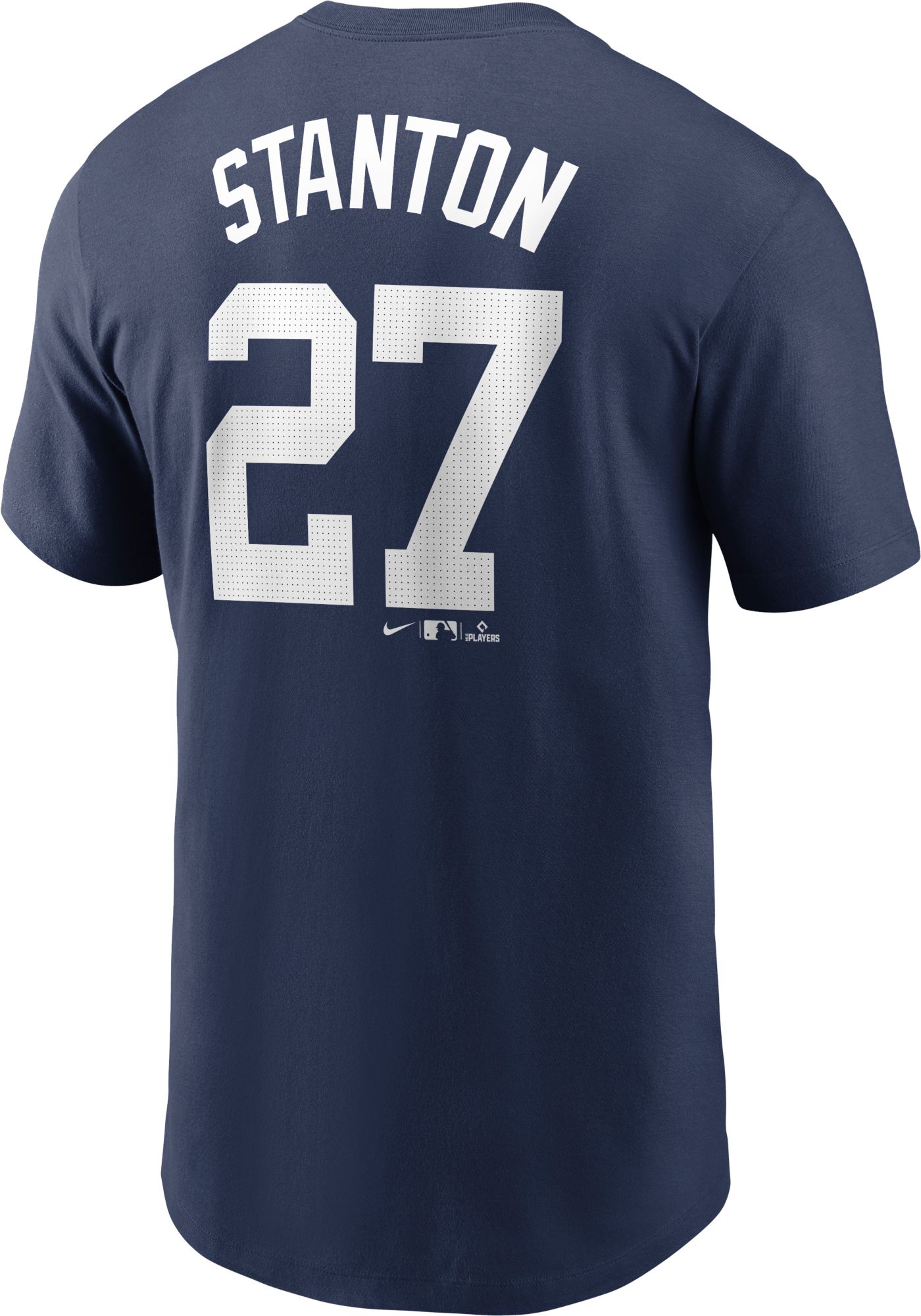 Nike Men's New York Yankees Giancarlo Stanton #27 Navy T-Shirt