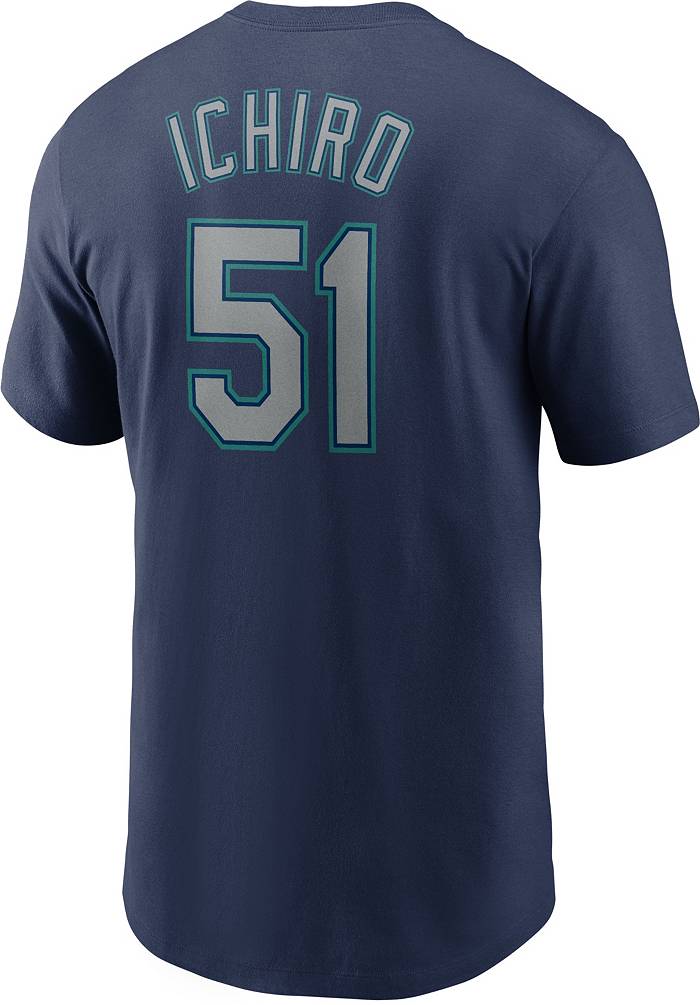 MLB Boys' Seattle Mariners Ichiro Suzuki Pullover Tee With Name & Number  (Navy , 4) : Sports & Outdoors 