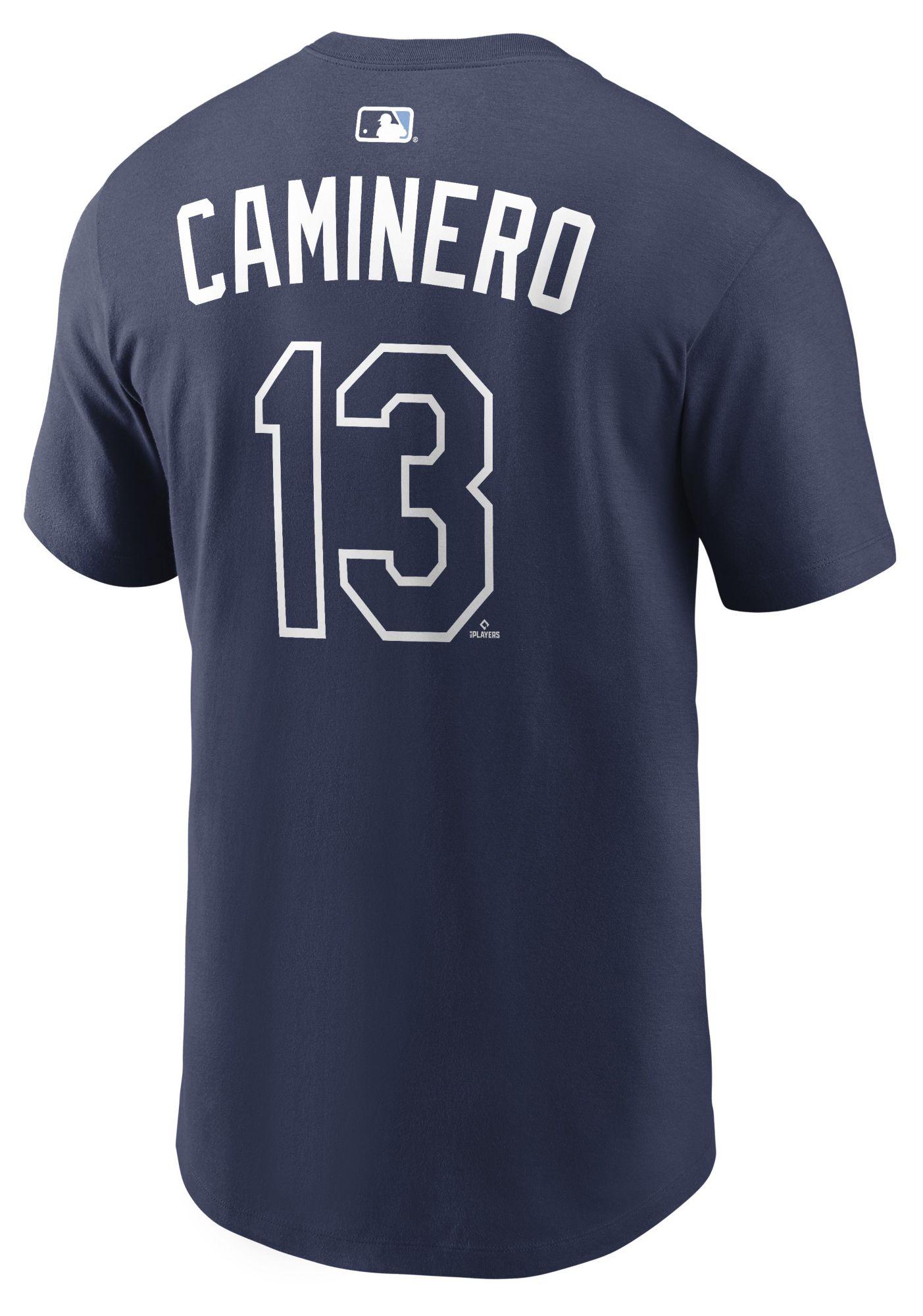 Nike Men's Tampa Bay Rays Navy Junior Caminero #13 Home T-Shirt product image