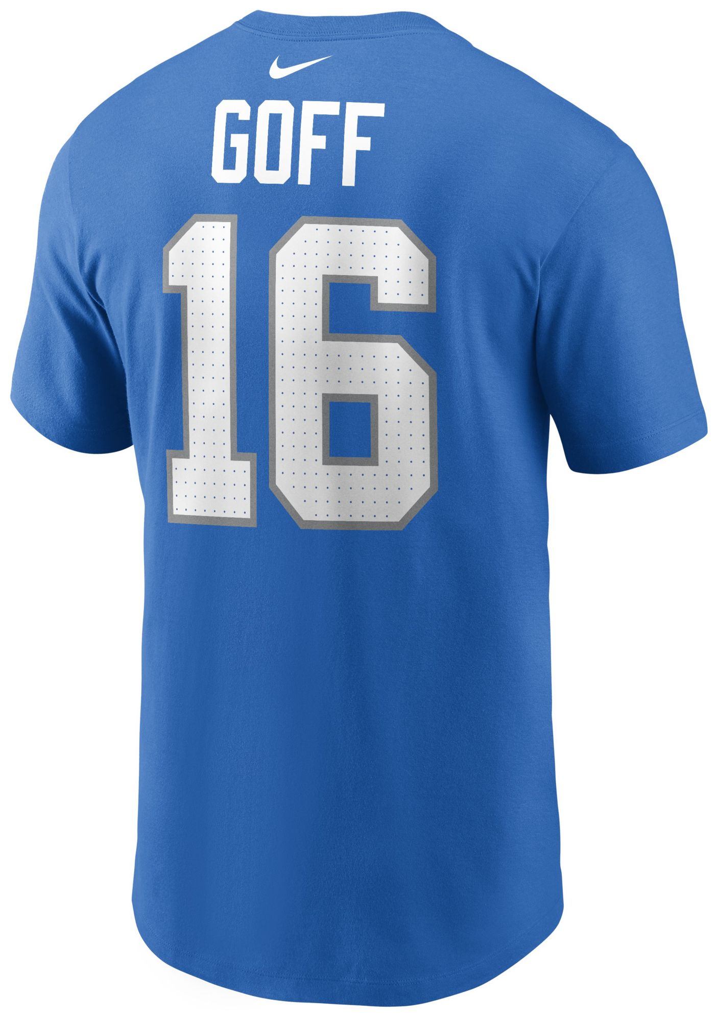 Nike Men's Detroit Lions Jared Goff #16 Blue T-Shirt product image