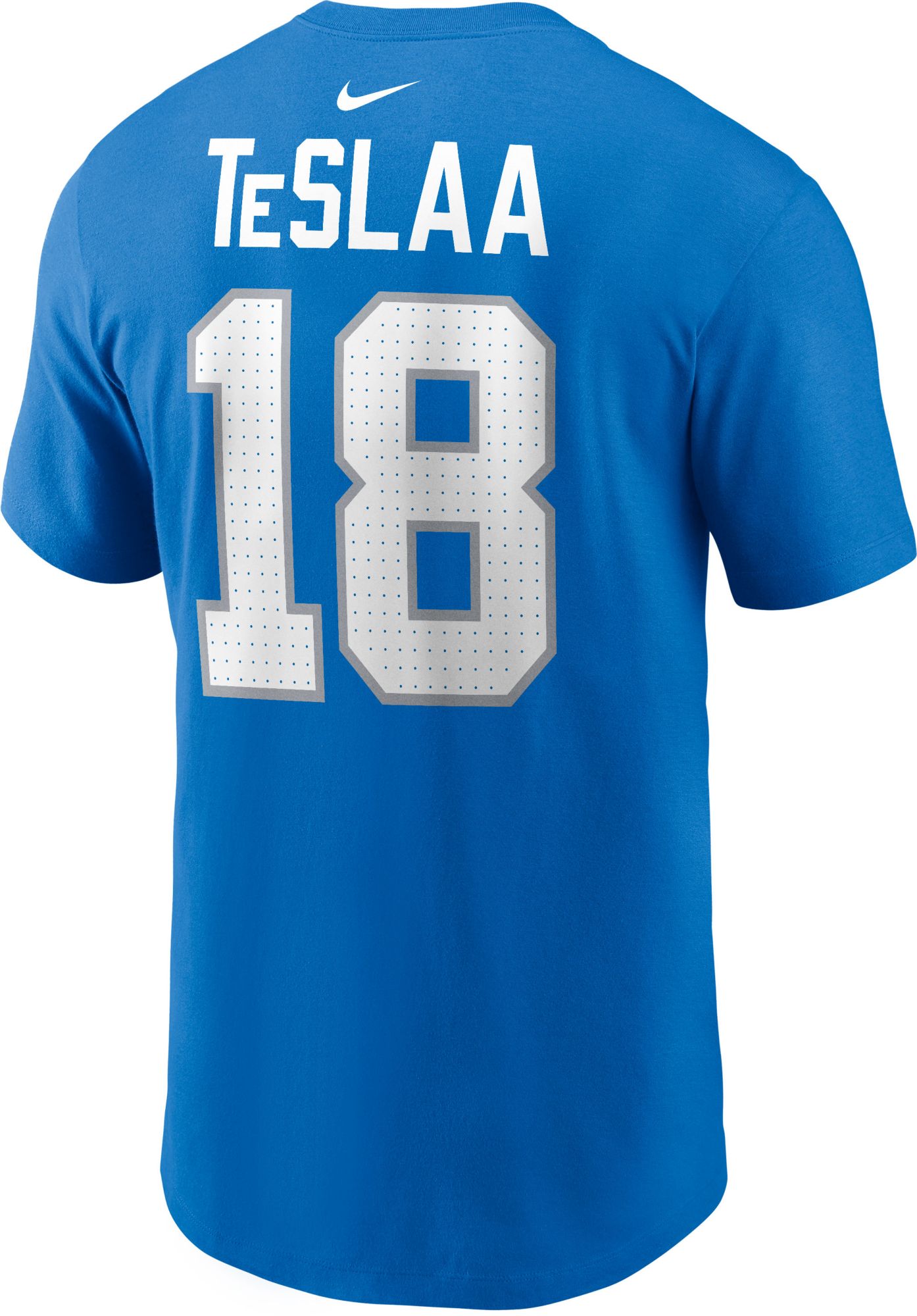 Nike Men's Detroit Lions Isaac TeSlaa #18 Blue T-Shirt product image