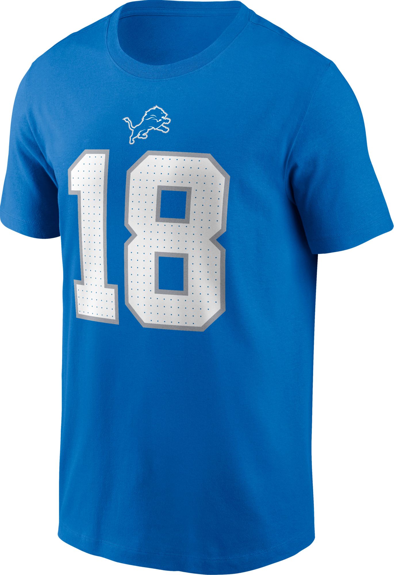 Nike Men's Detroit Lions Isaac TeSlaa #18 Blue T-Shirt product image