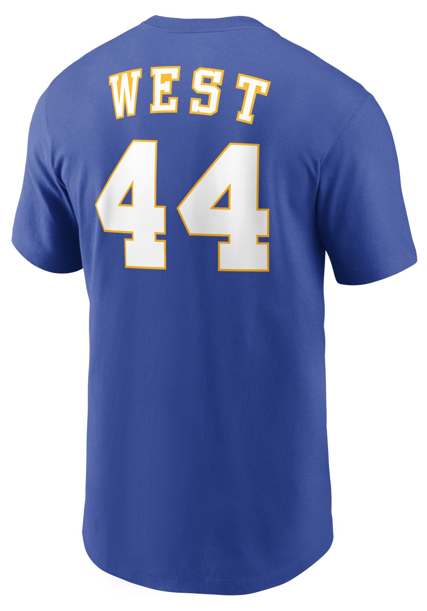 Nike Men's West Virginia Mountaineers Jerry West #44 Royal T-Shirt