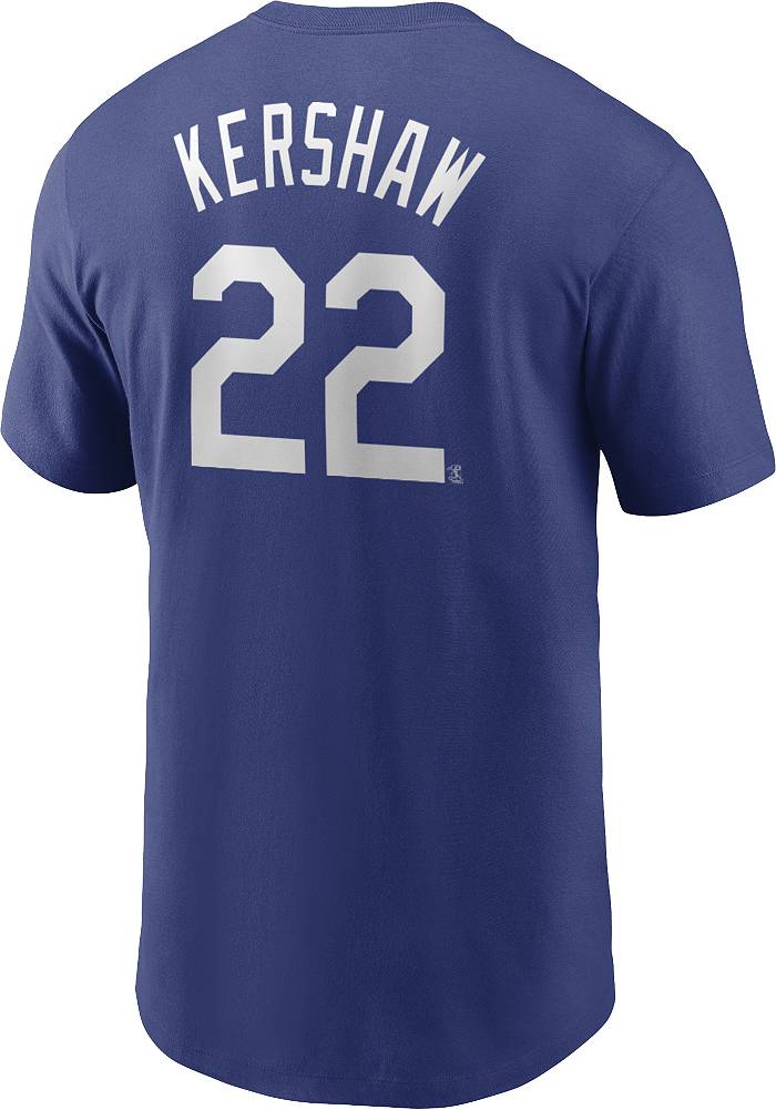 Nike Men's Los Angeles Dodgers Clayton Kershaw #22 Blue T-Shirt