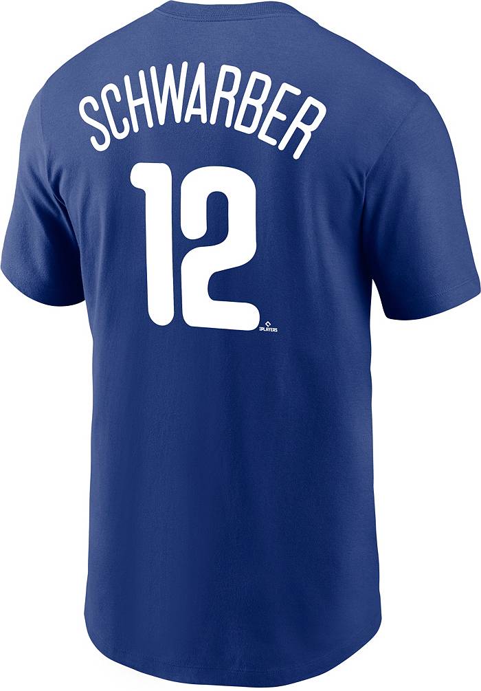 Nike Men's Philadelphia Phillies Kyle Schwarber #12 Blue T-Shirt