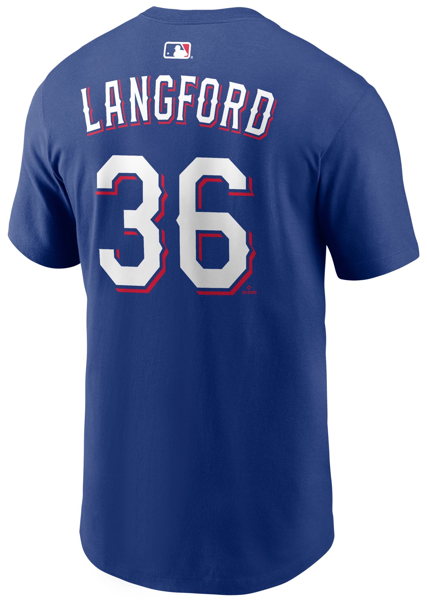 Nike Men's Texas Rangers Wyatt Langford #36 Blue Home T-Shirt product image