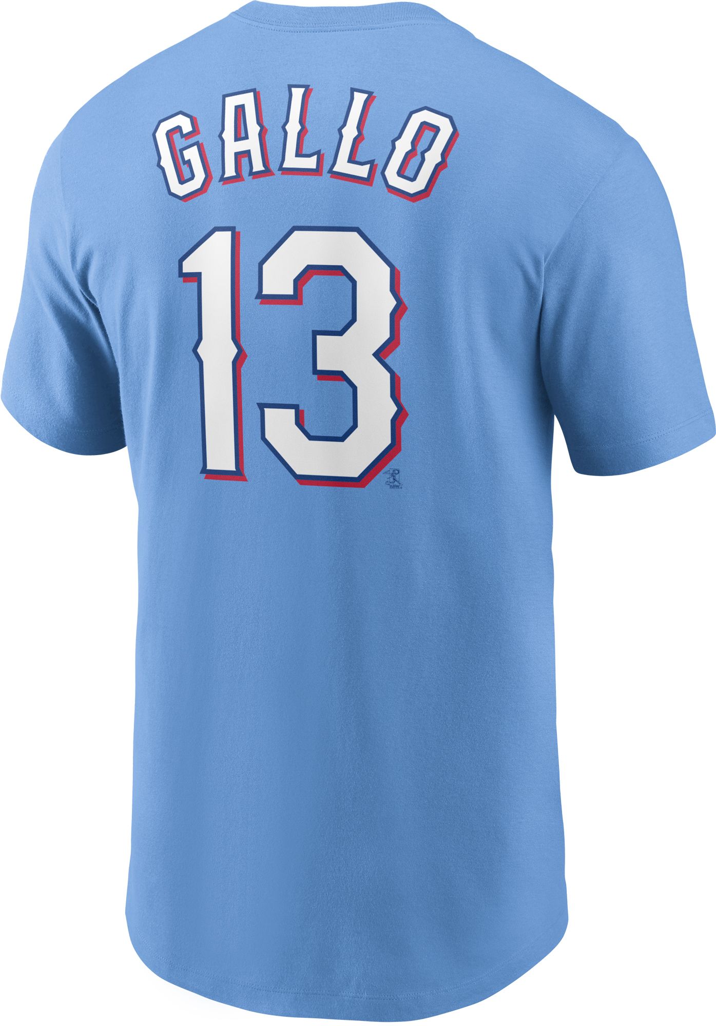 Nike Men's Texas Rangers Joey Gallo #13 Light Blue T-Shirt product image