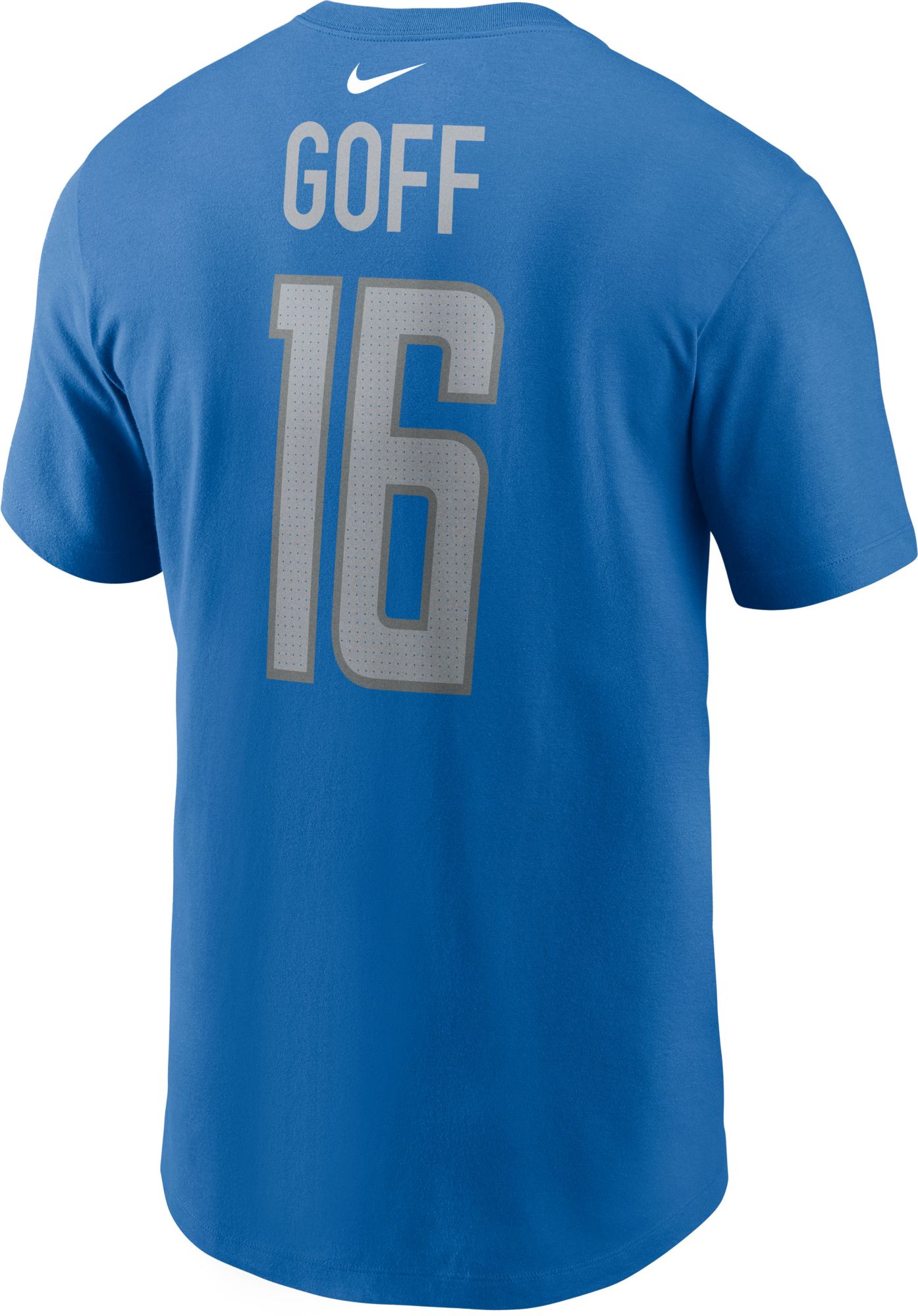 Nike Men's Detroit Lions Jared Goff #16 Blue T-Shirt product image