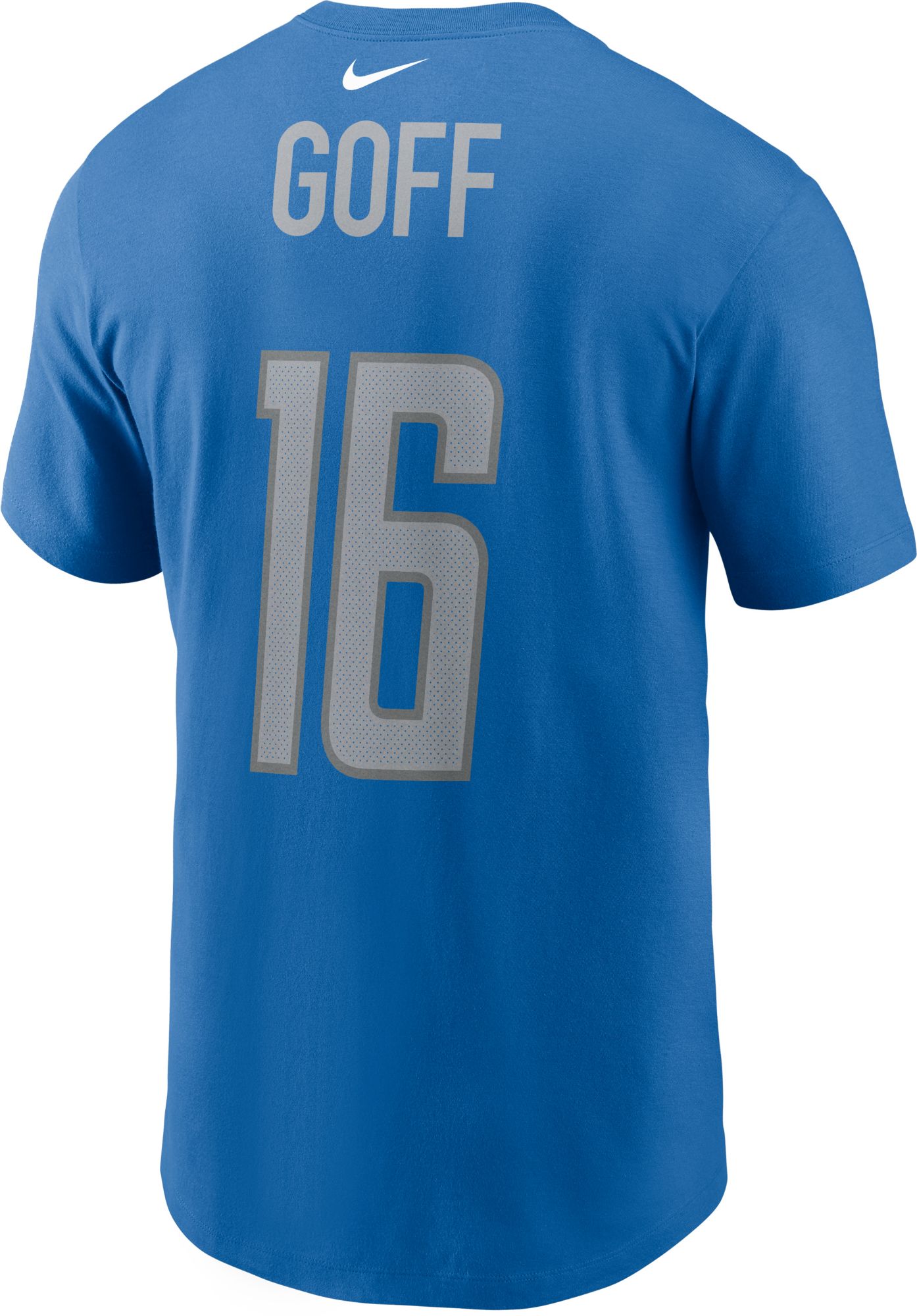 Nike Men's Detroit Lions Jared Goff #16 Blue T-Shirt product image