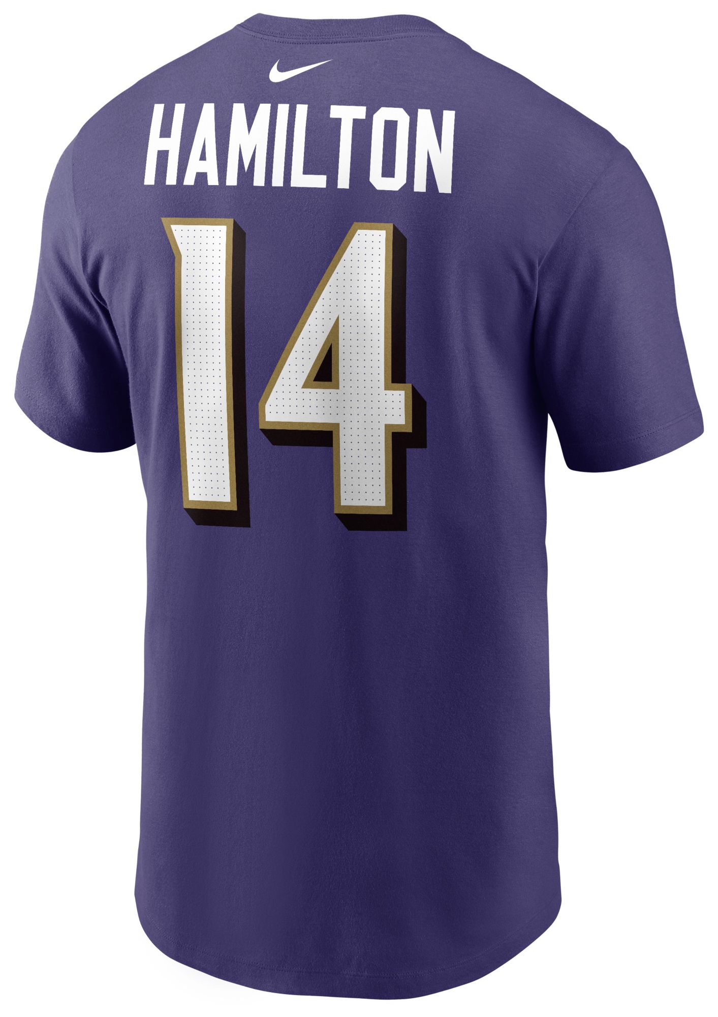 Nike Men's Baltimore Ravens Kyle Hamilton #14 Purple T-Shirt product image