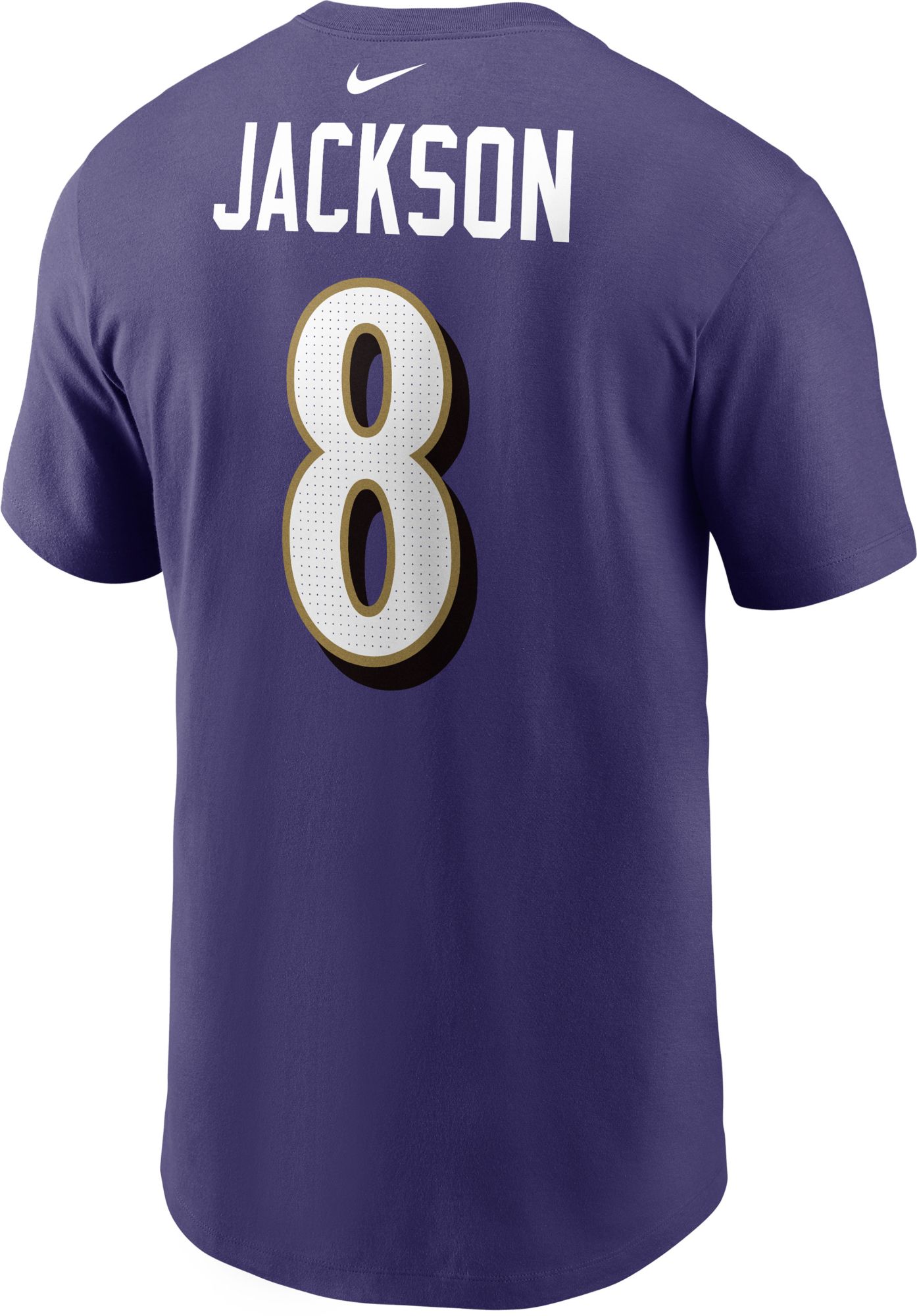 Nike Men's Baltimore Ravens Lamar Jackson #8 Purple T-Shirt