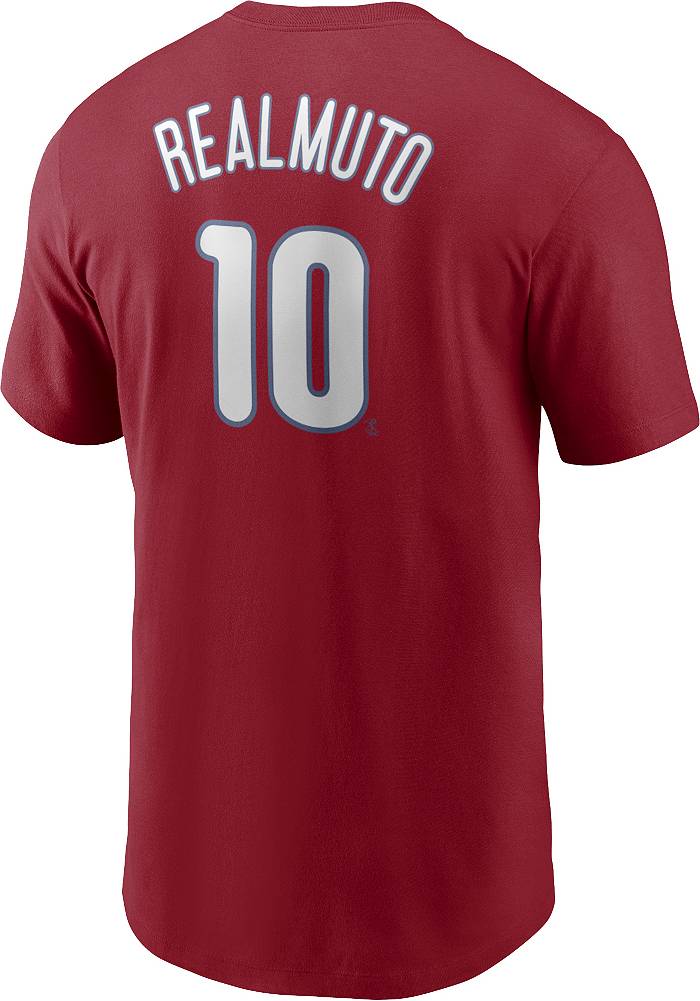 J.T. Realmuto #10 Philadelphia Phillies Red Cool Base Stitched Jersey.
