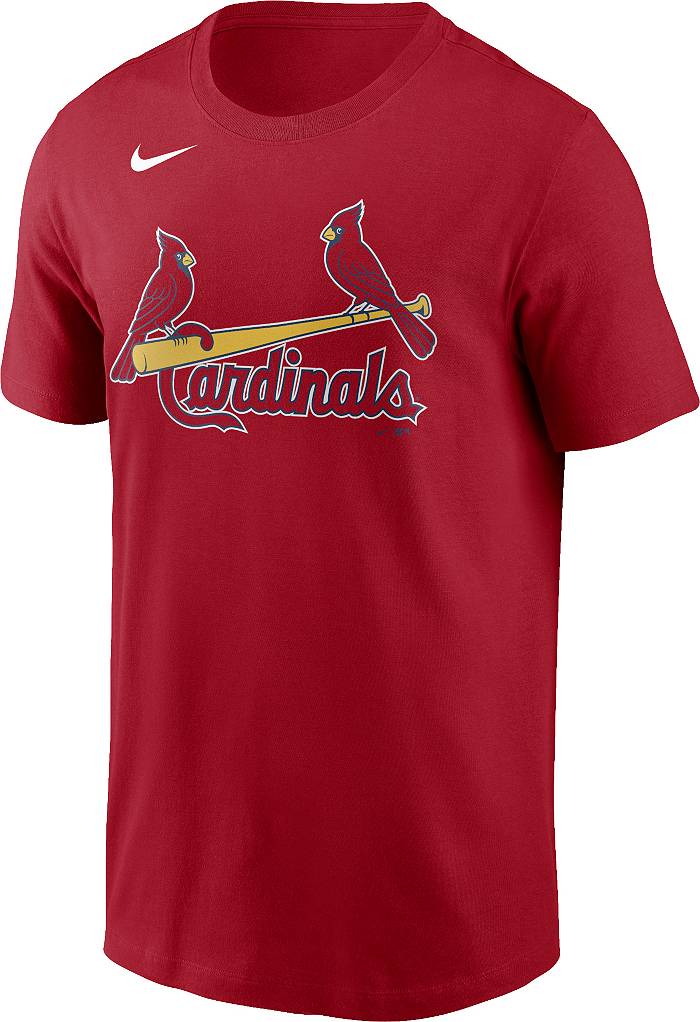 St Louis Cardinals Shirt Adult Small Blue Red MLB Athletic Baseball Nike  Mens *
