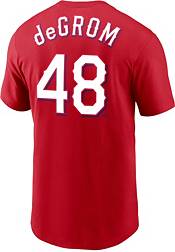 Nike Men's Texas Rangers Jacob deGrom #48 Red T-Shirt