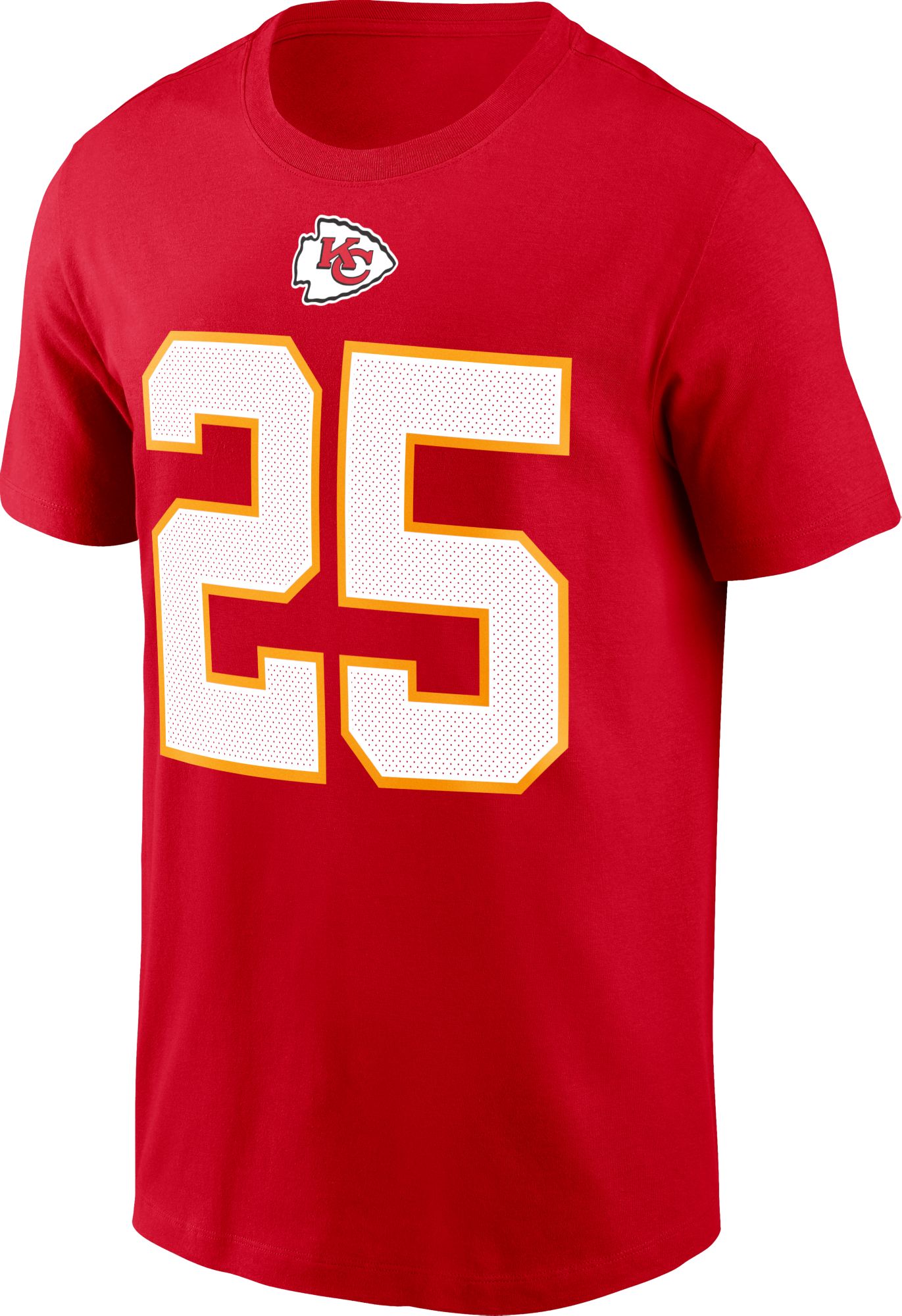 Nike Men's Kansas City Chiefs Clyde Edwards-Helaire #25 Legend Red T-Shirt product image