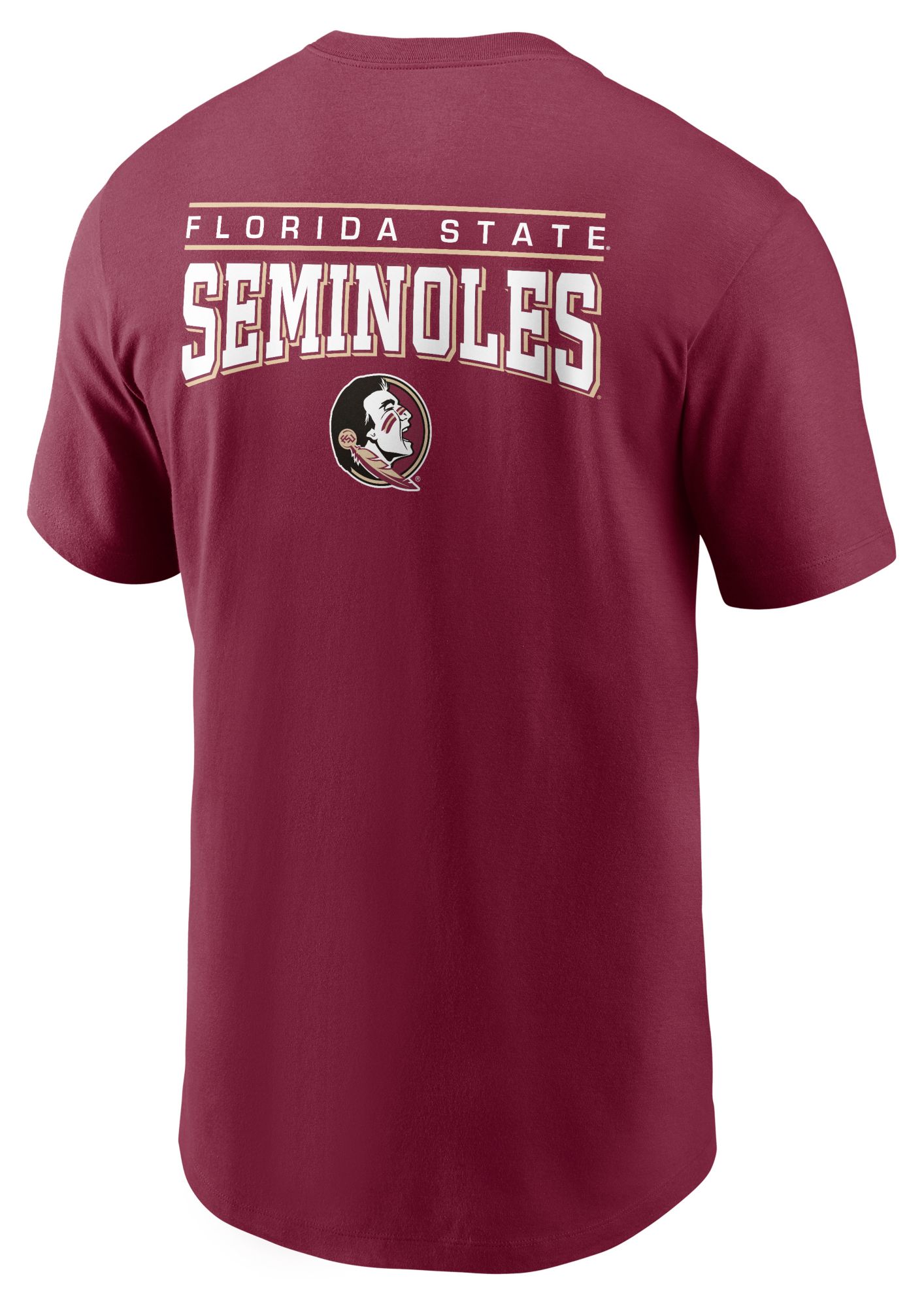 Nike Men's Florida State Seminoles Garnet Core Cotton Double Hit Logo T-Shirt product image