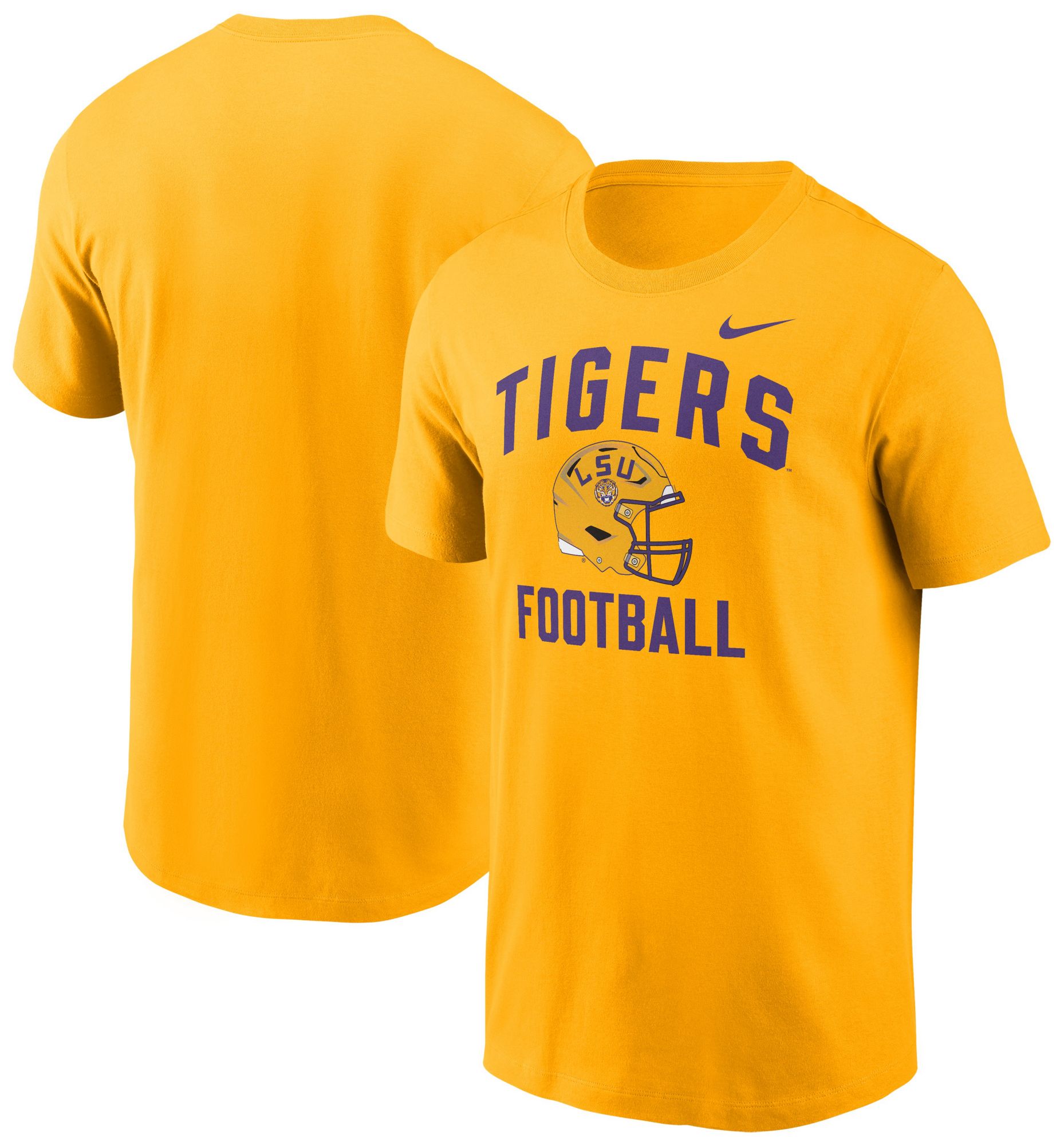 Nike Men's LSU Tigers Gold Football Helmet T-Shirt product image