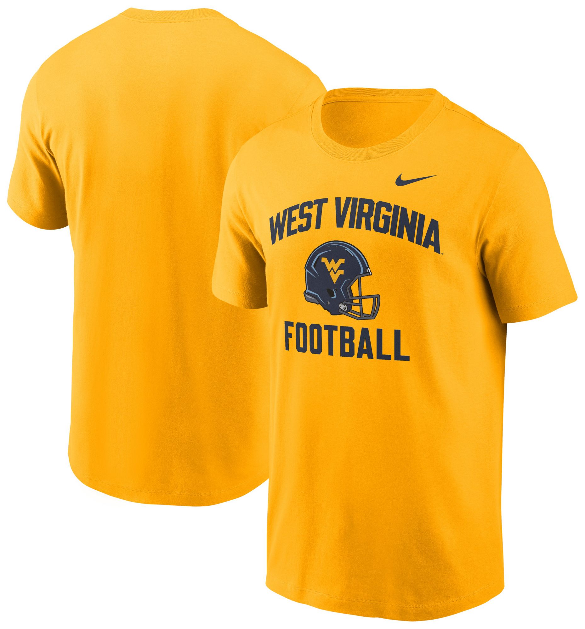Nike Men's West Virginia Mountaineers Gold Football Helmet T-Shirt product image