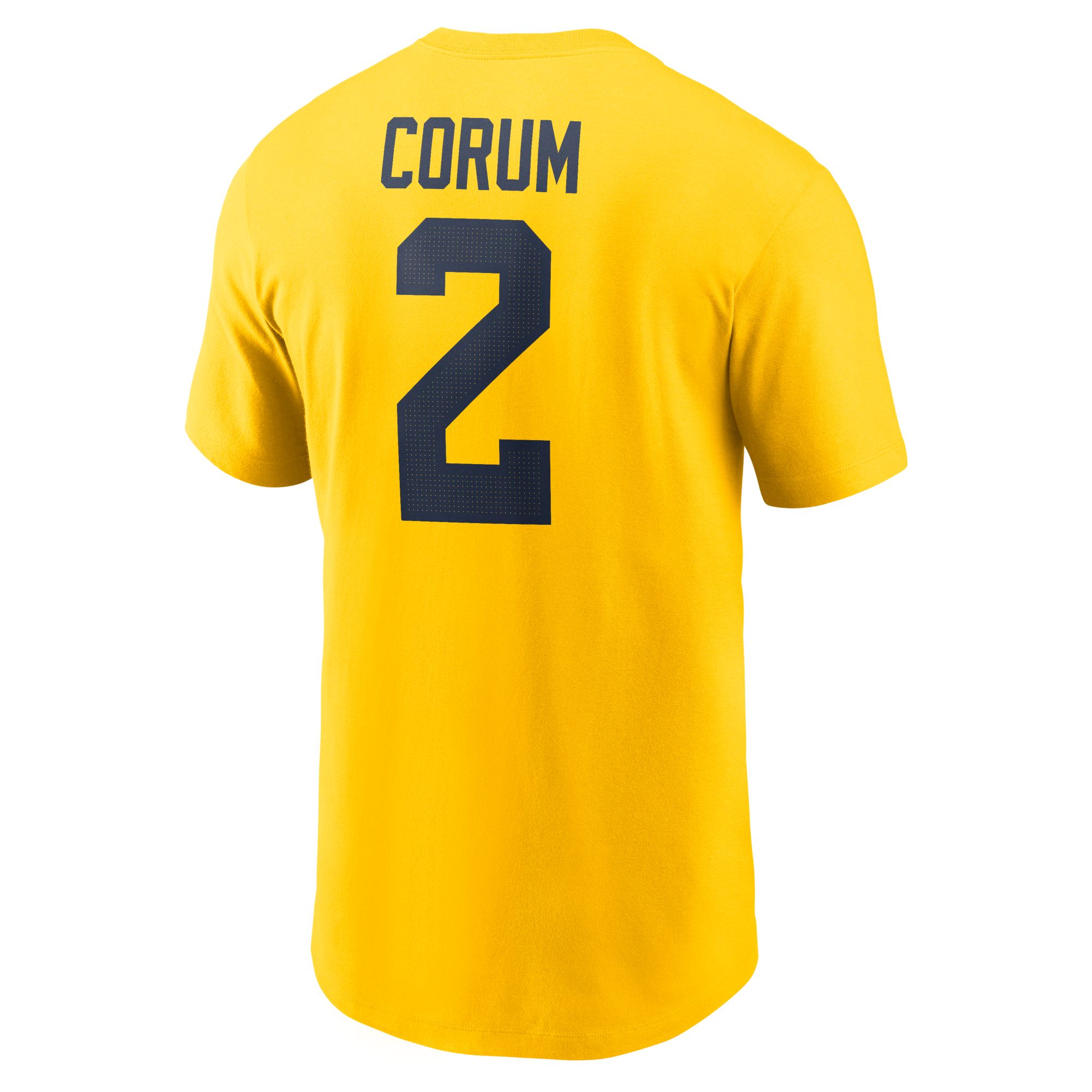 Jordan Men's Michigan Wolverines Blake Corum #2 Gold T-Shirt product image