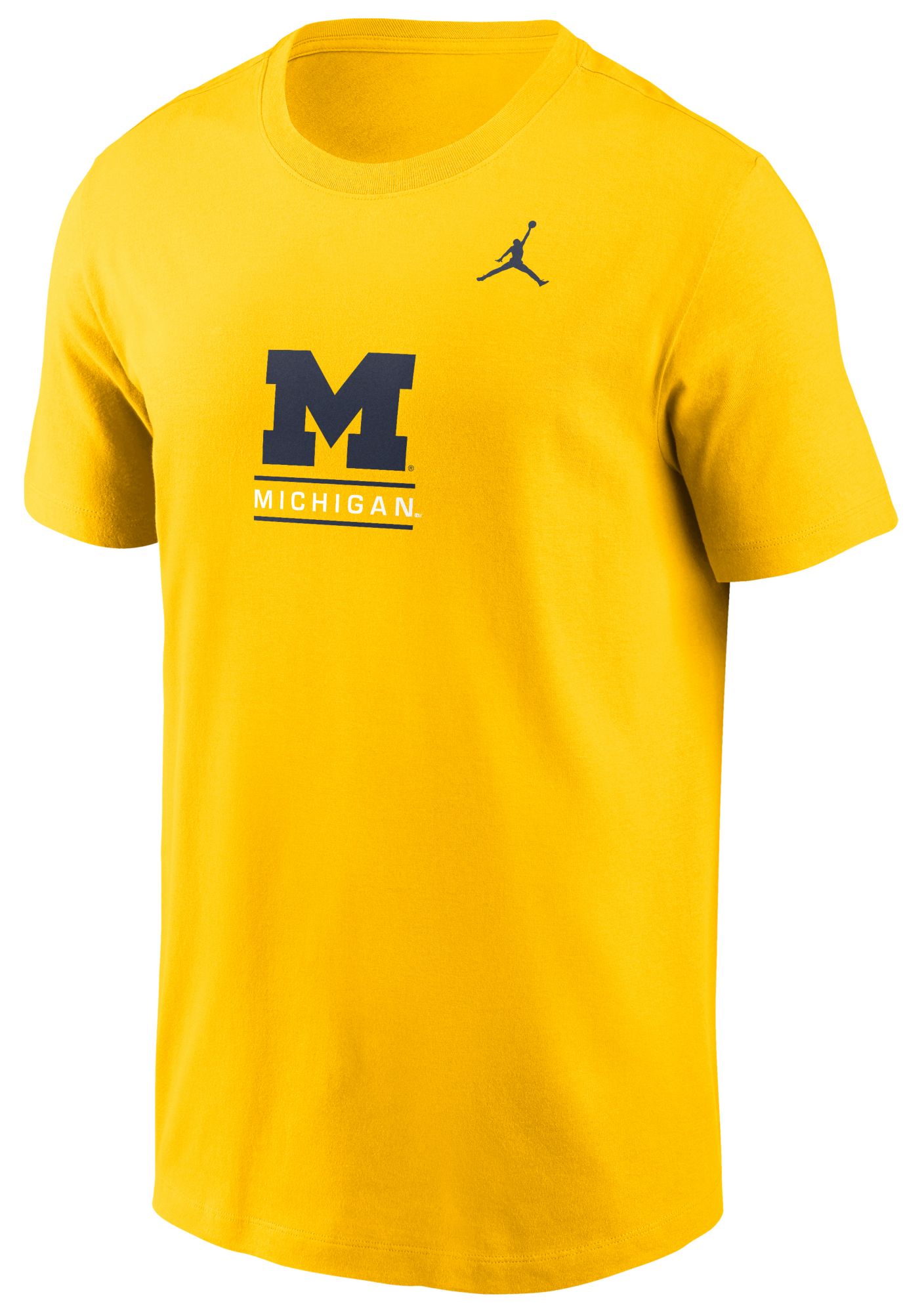 Nike Men's Michigan Wolverines Maize Core Cotton Double Hit Logo T