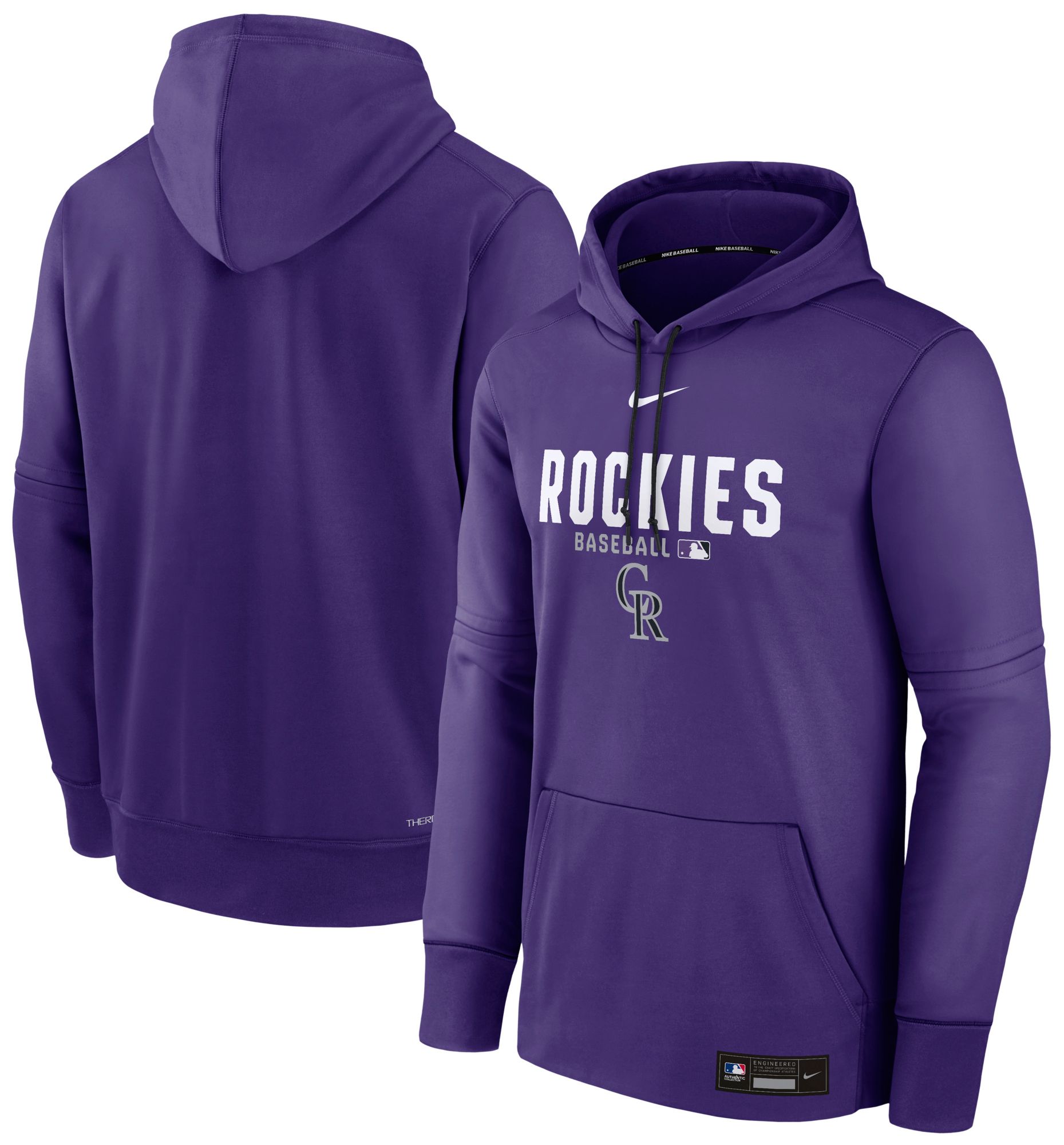 Nike Men's Colorado Rockies Purple Authentic Collection Therma Hoodie product image