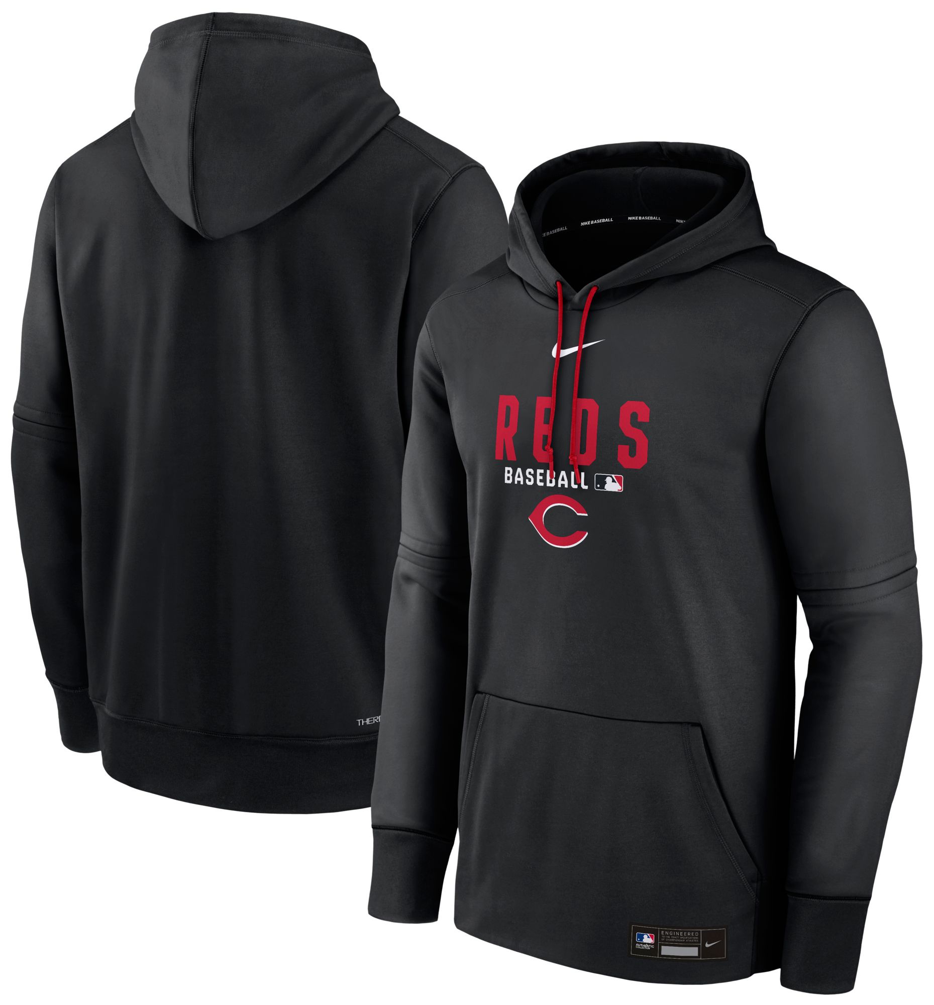 Nike Men's Cincinnati Reds Black Authentic Collection Therma Hoodie product image