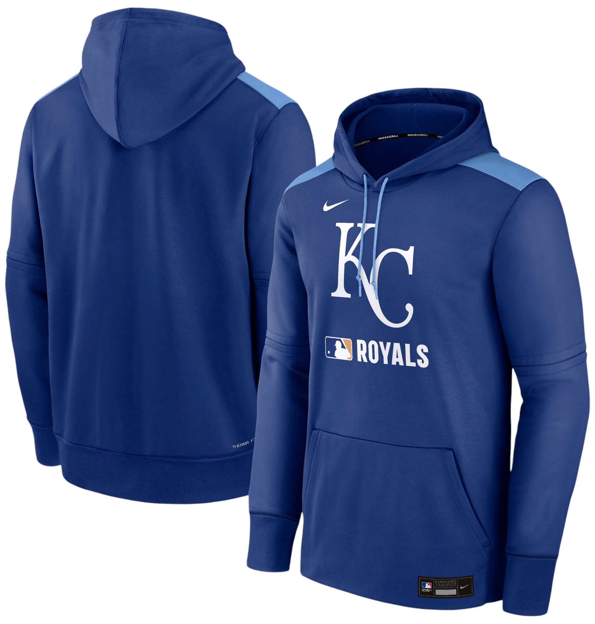 Nike Men's Kansas City Royals Blue Therma Authentic Collection Hoodie product image