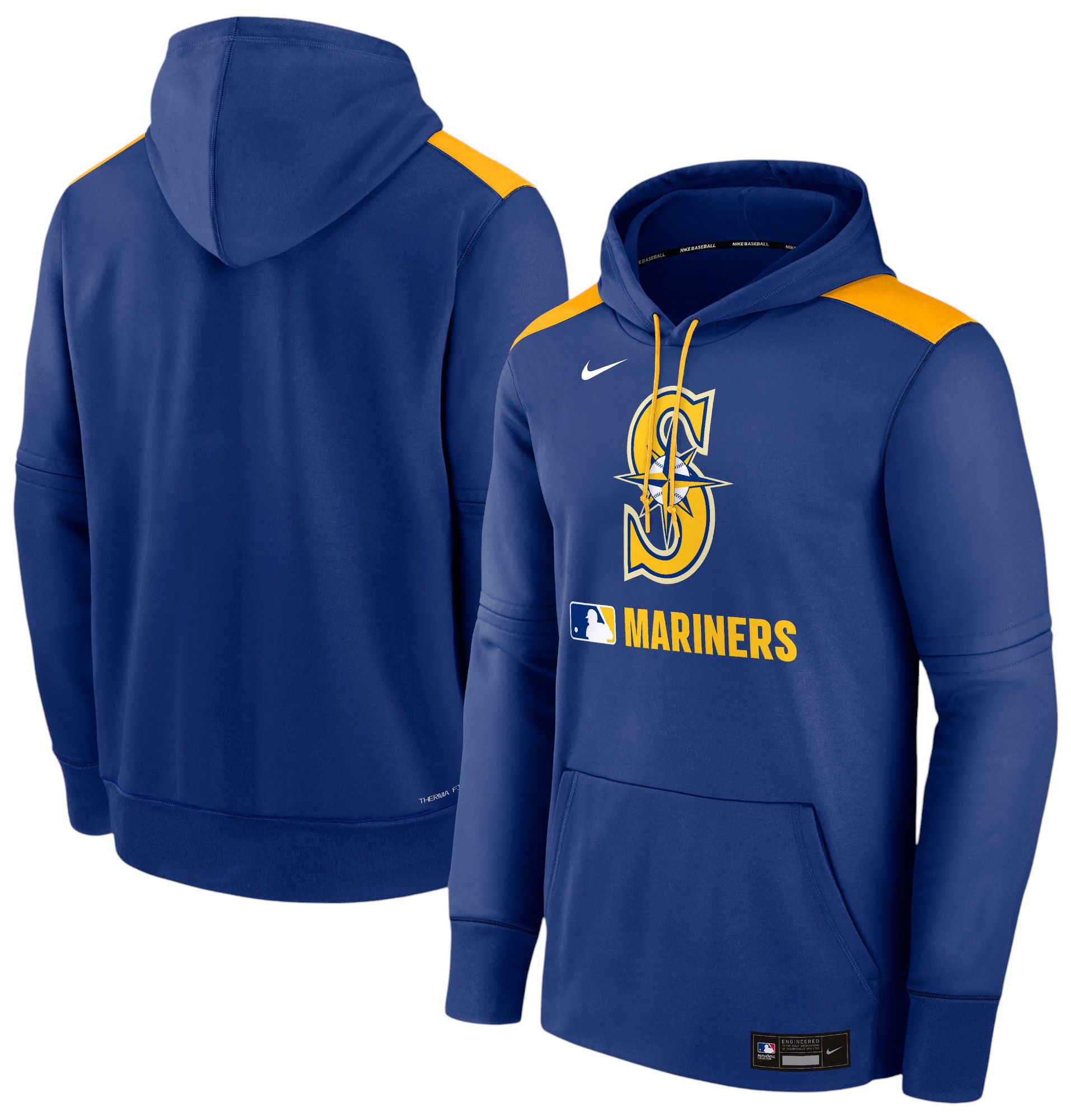 Nike Men's Seattle Mariners Blue Therma Authentic Collection Hoodie product image