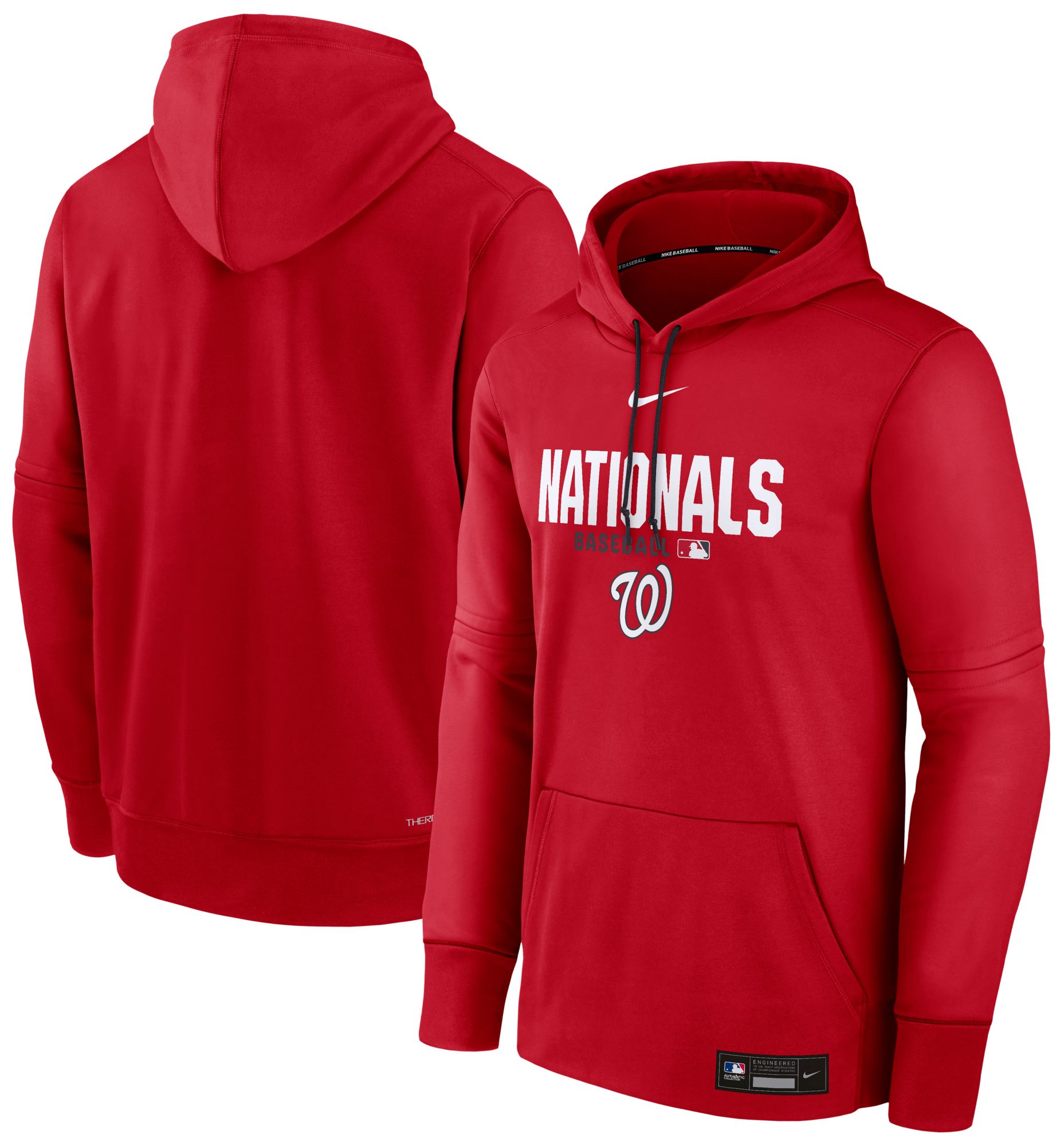 Nike Men's Washington Nationals Red Authentic Collection Therma Hoodie product image