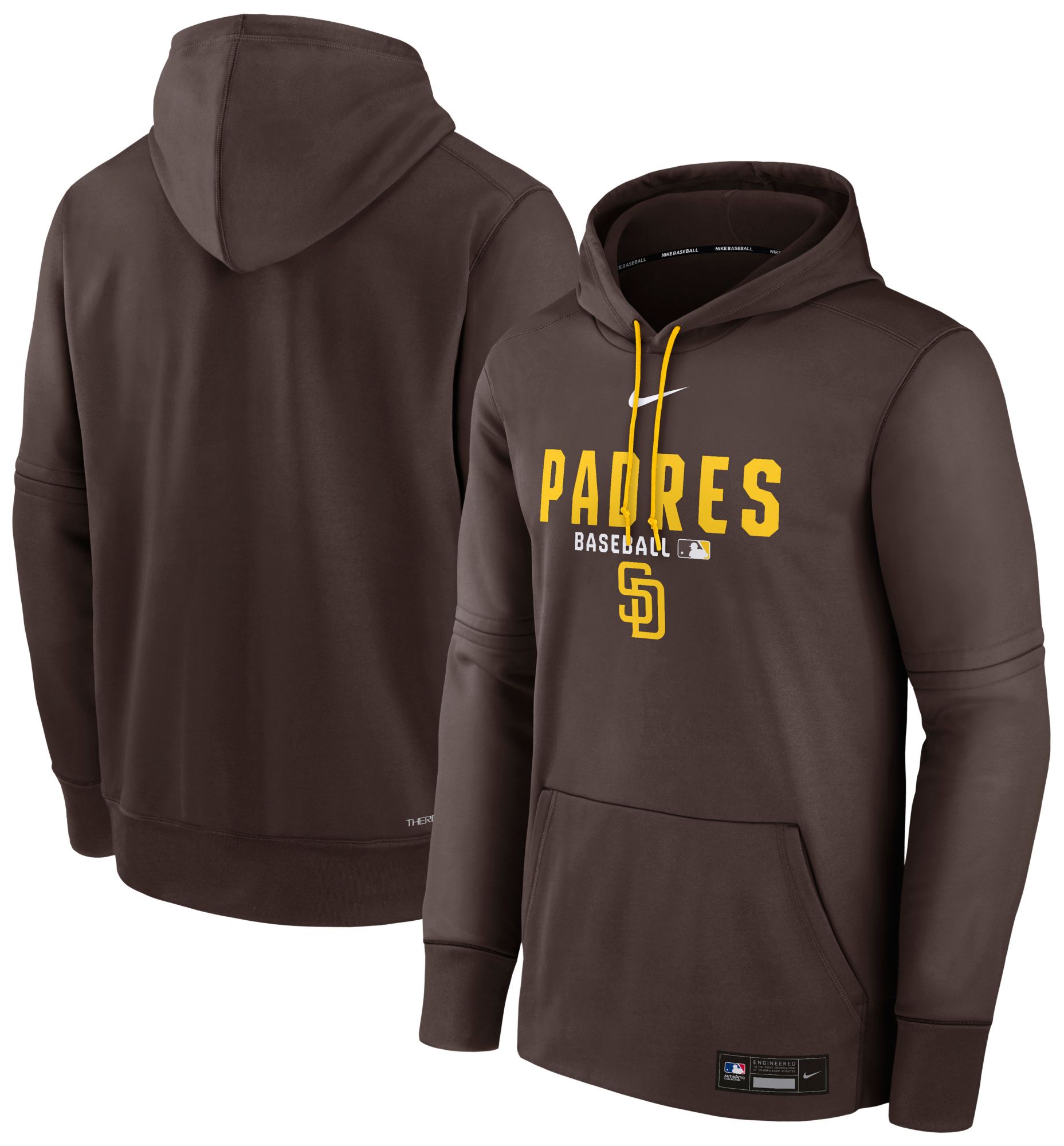 Nike Men's San Diego Padres Brown Authentic Collection Therma Hoodie product image