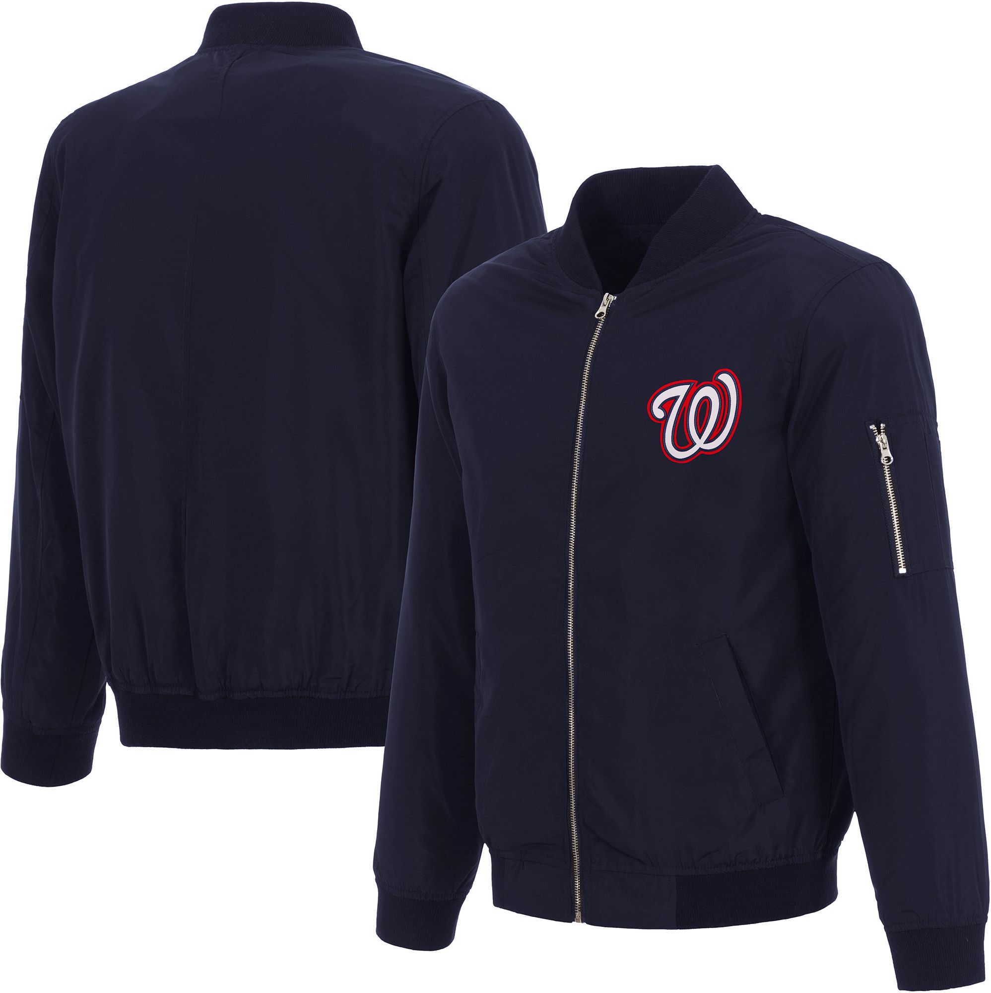 JH Design Men's Washington Nationals Navy Bomber Jacket product image
