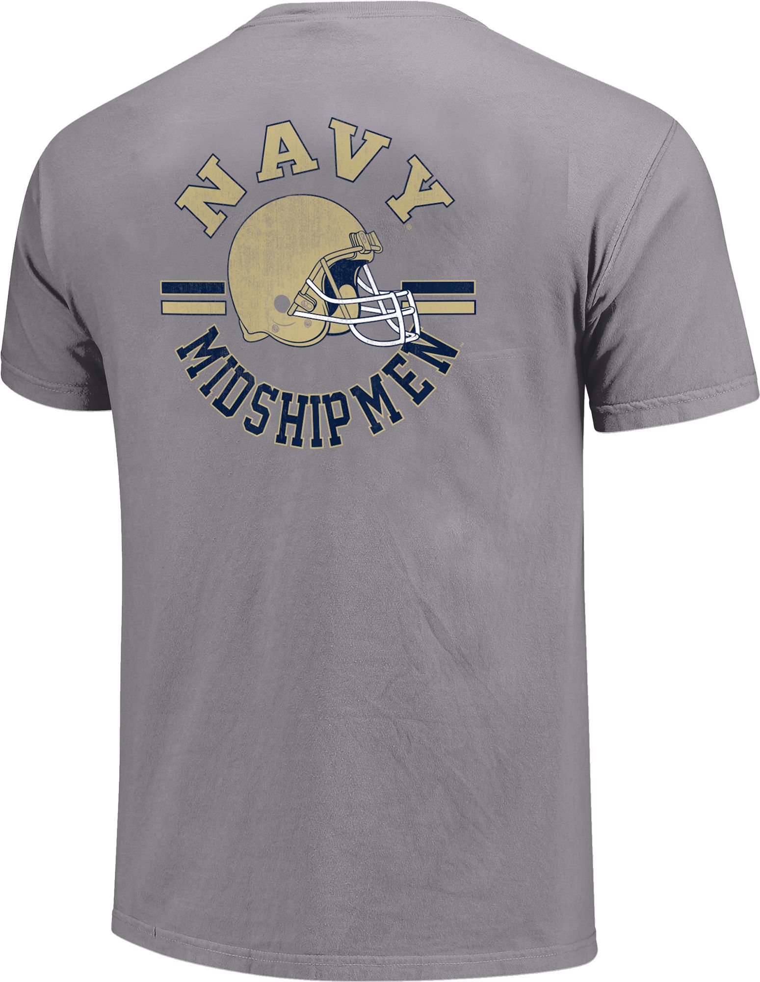 Image One Adult Navy Midshipmen Grey Helmet Arch T-Shirt