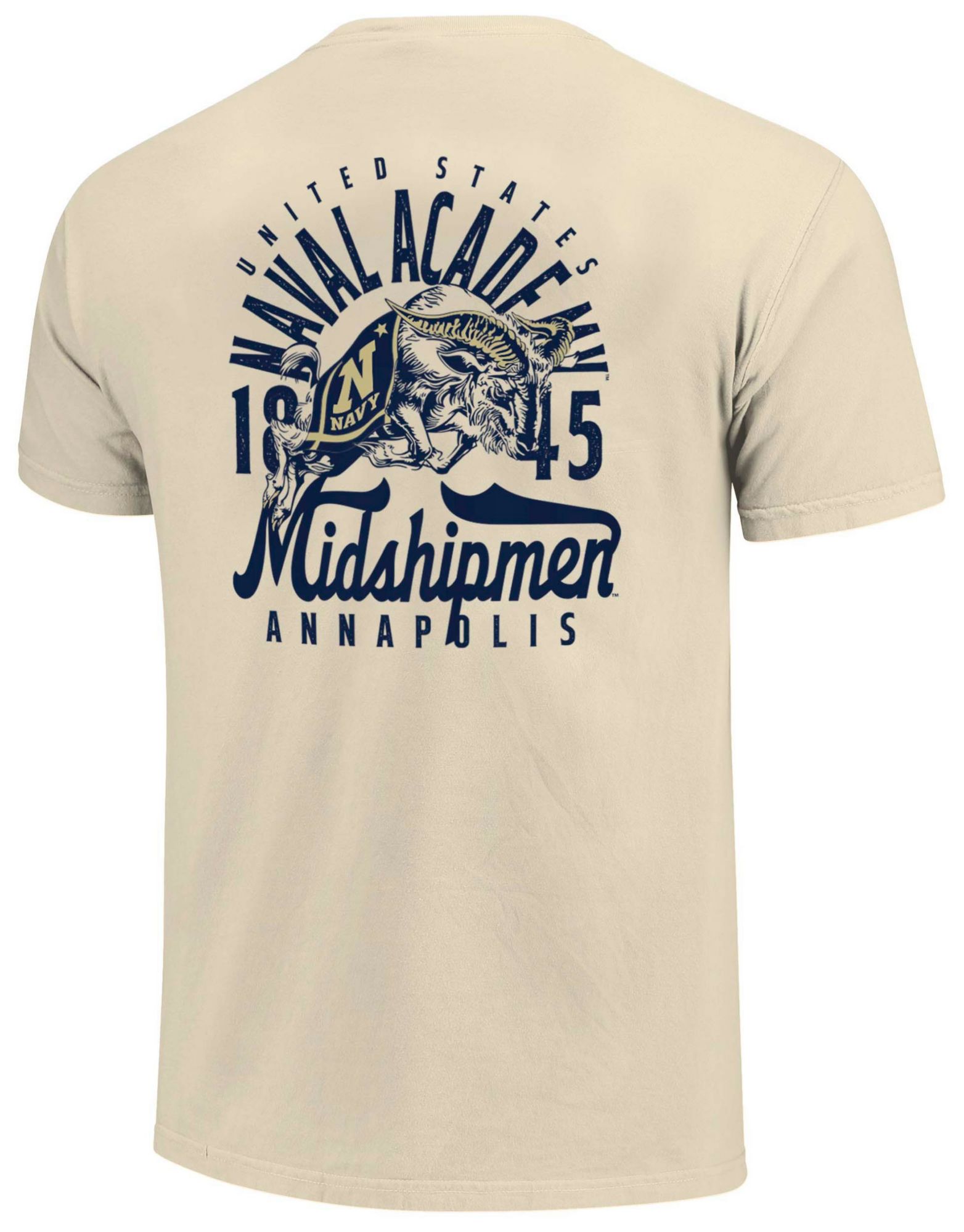 Image One Men's Navy Midshipmen Ivory T-Shirt product image