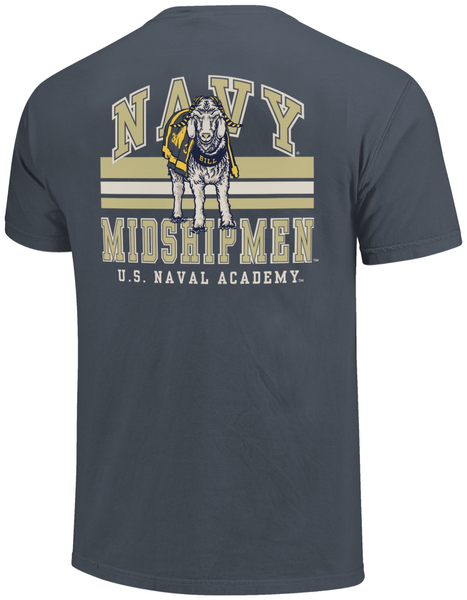 Image One Men's Navy Midshipmen Denim Mascot Arched Short Sleeve T-Shirt product image