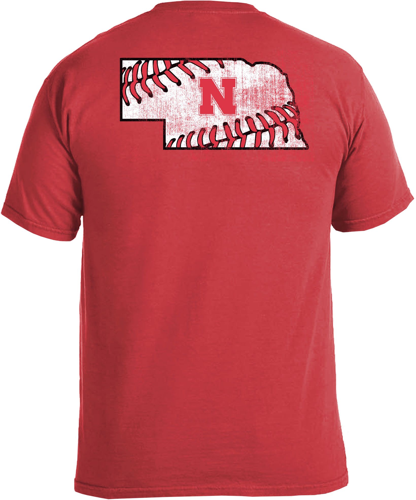 Image One Men's Nebraska Cornhuskers Scarlet Baseball Laces T-Shirt product image