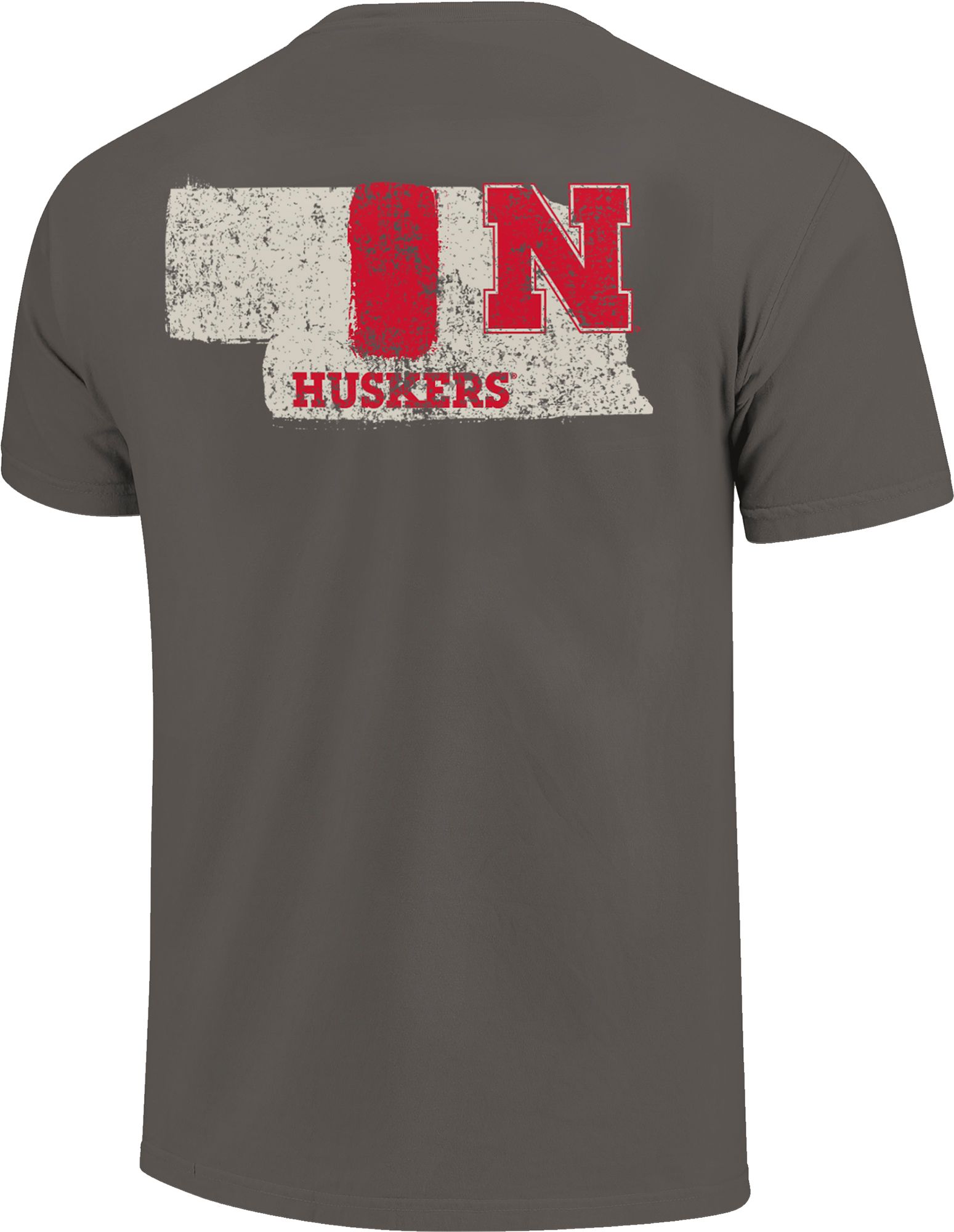 Image One Men's Nebraska Cornhuskers Grey Football Stripes T-Shirt product image