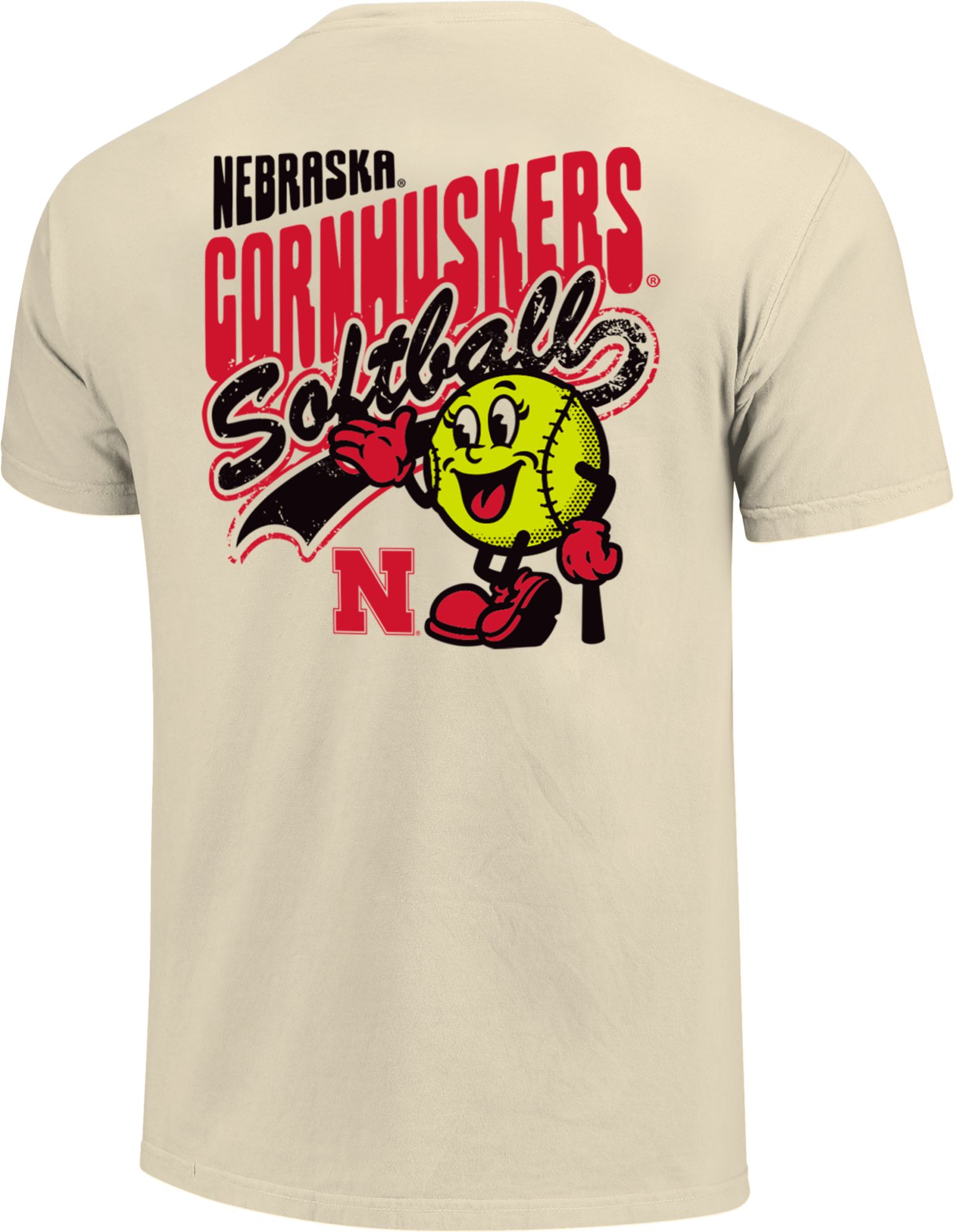 Image One Men's Nebraska Cornhuskers Ivory Retro Vibe T-Shirt product image