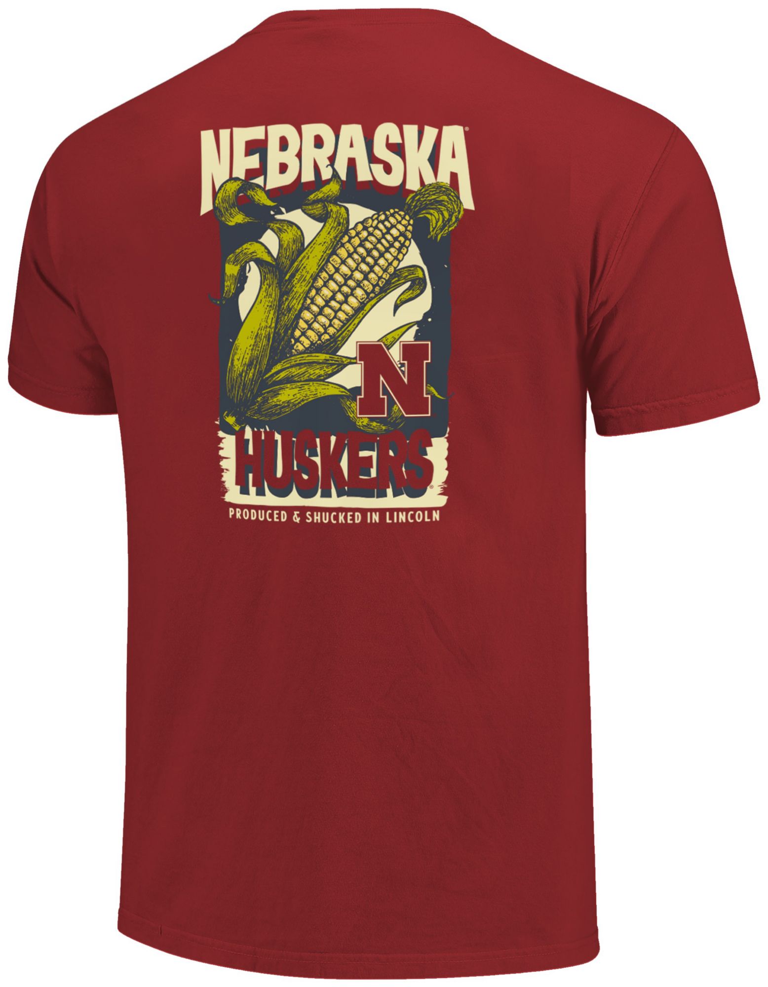 Image One Men's Nebraska Cornhuskers Red Corn Poster Short Sleeve T-Shirt product image